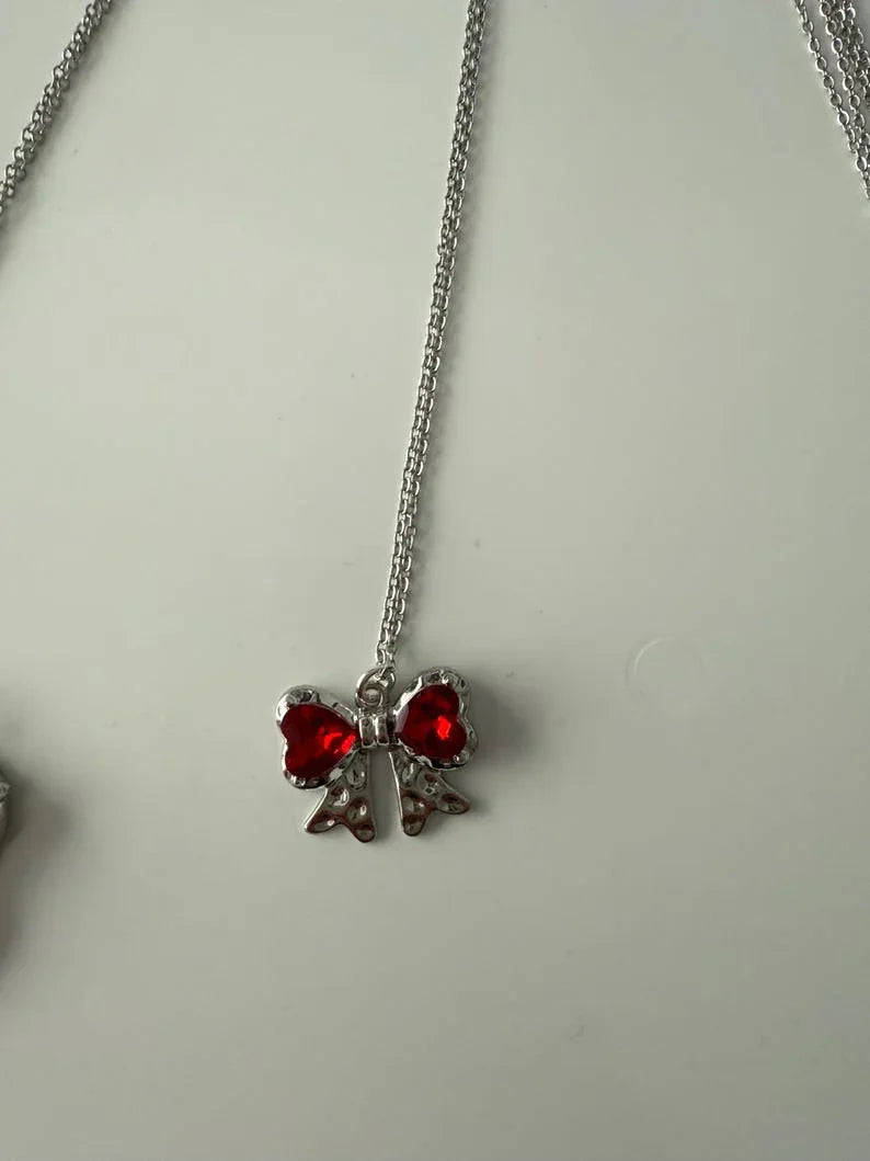 Absolutely Stunning Handmade Whimsical Red Gem Necklaces 17” Beadsbylillixx