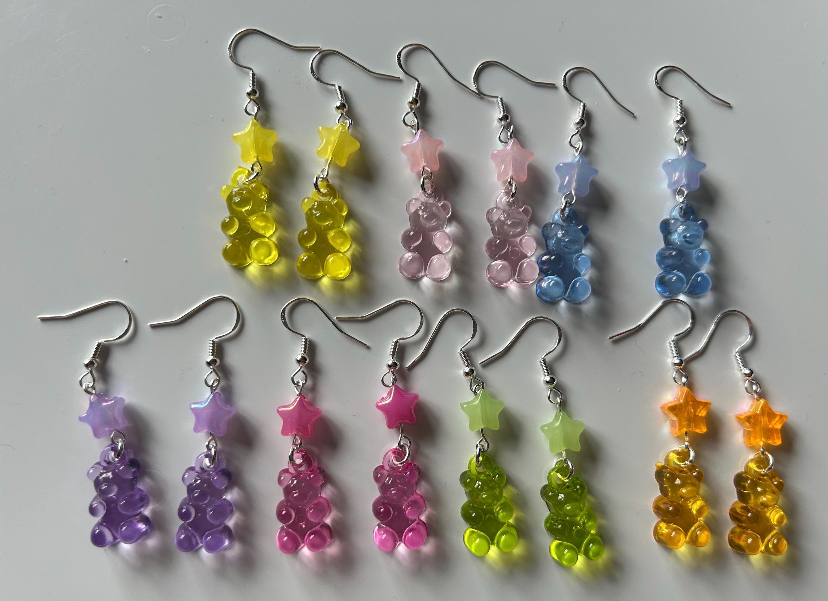 Handmade Cute Gummy Bear Inspired Sterling Silver Earrings
