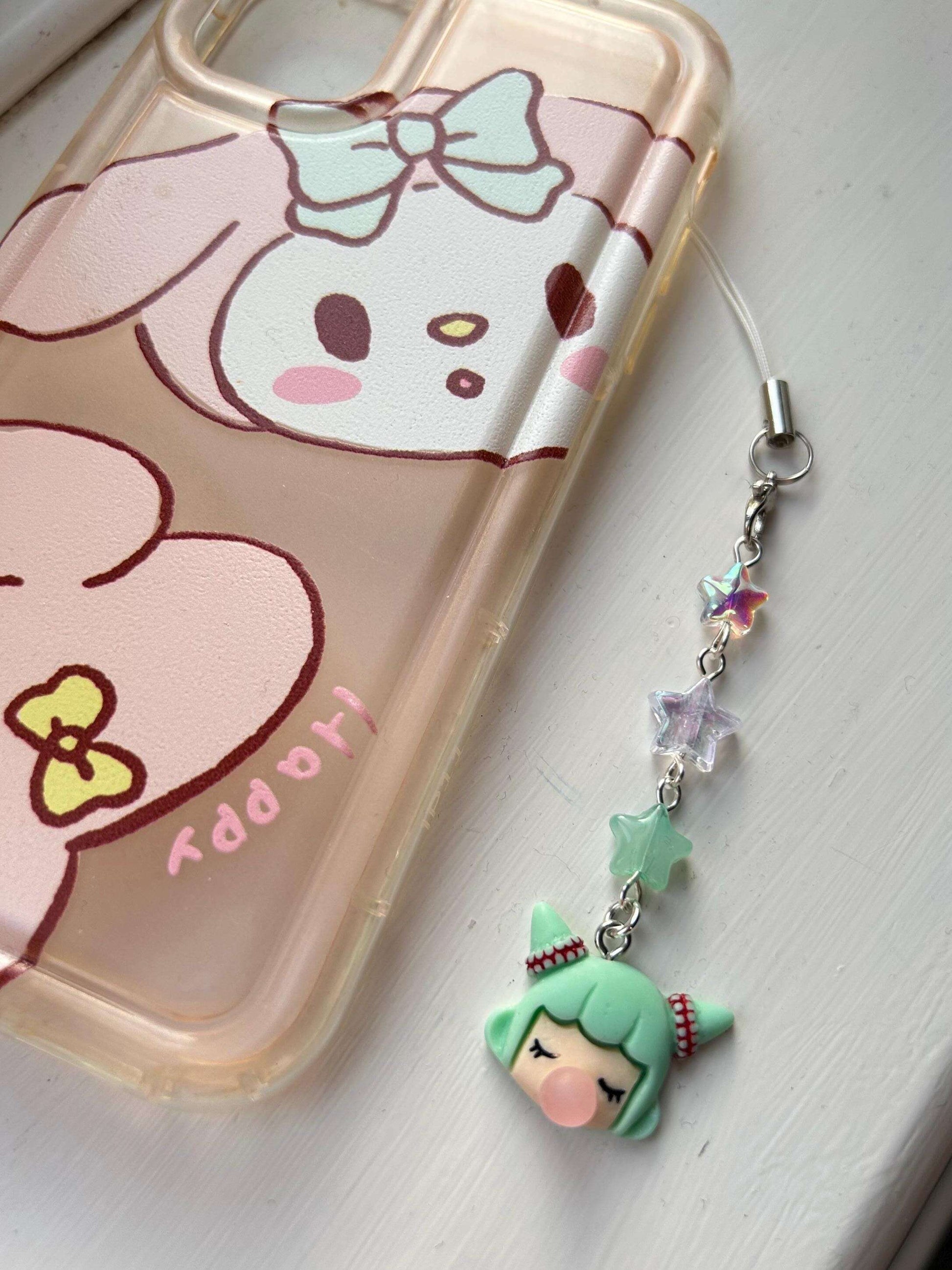 HANDMADE Cute Kawaii Bubblegum Girl Phone Charms Green