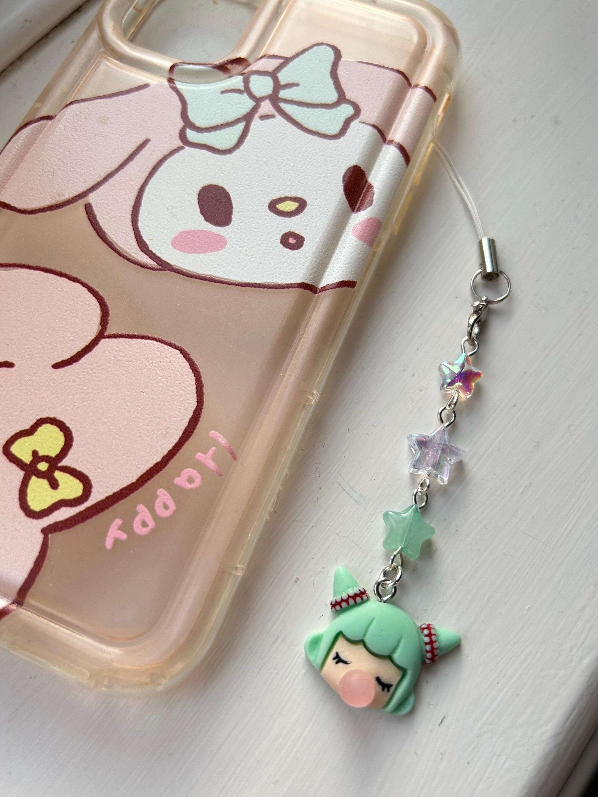 HANDMADE Cute Kawaii Bubblegum Girl Phone Charms Green