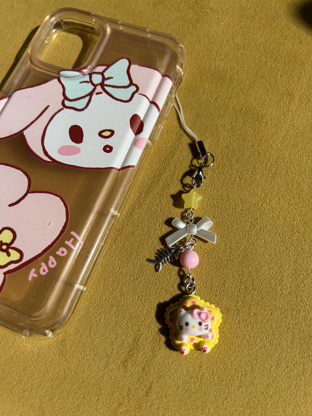 HANDMADE Cute Hello Kitty Cookie Themed Phone Charms and Matching Keychains