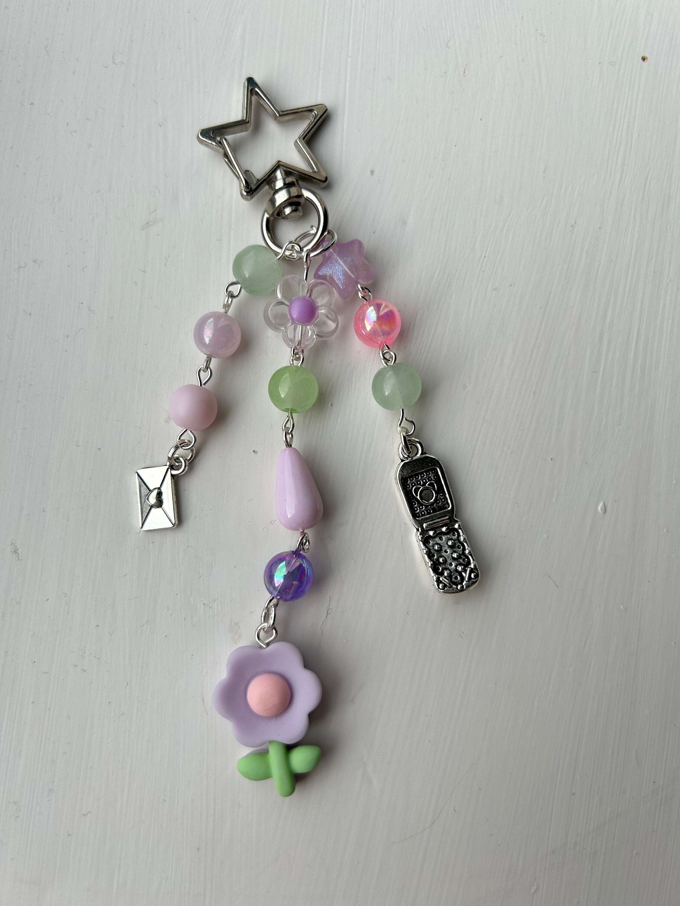 HANDMADE Cute Kawaii Lilac Flower Keychain