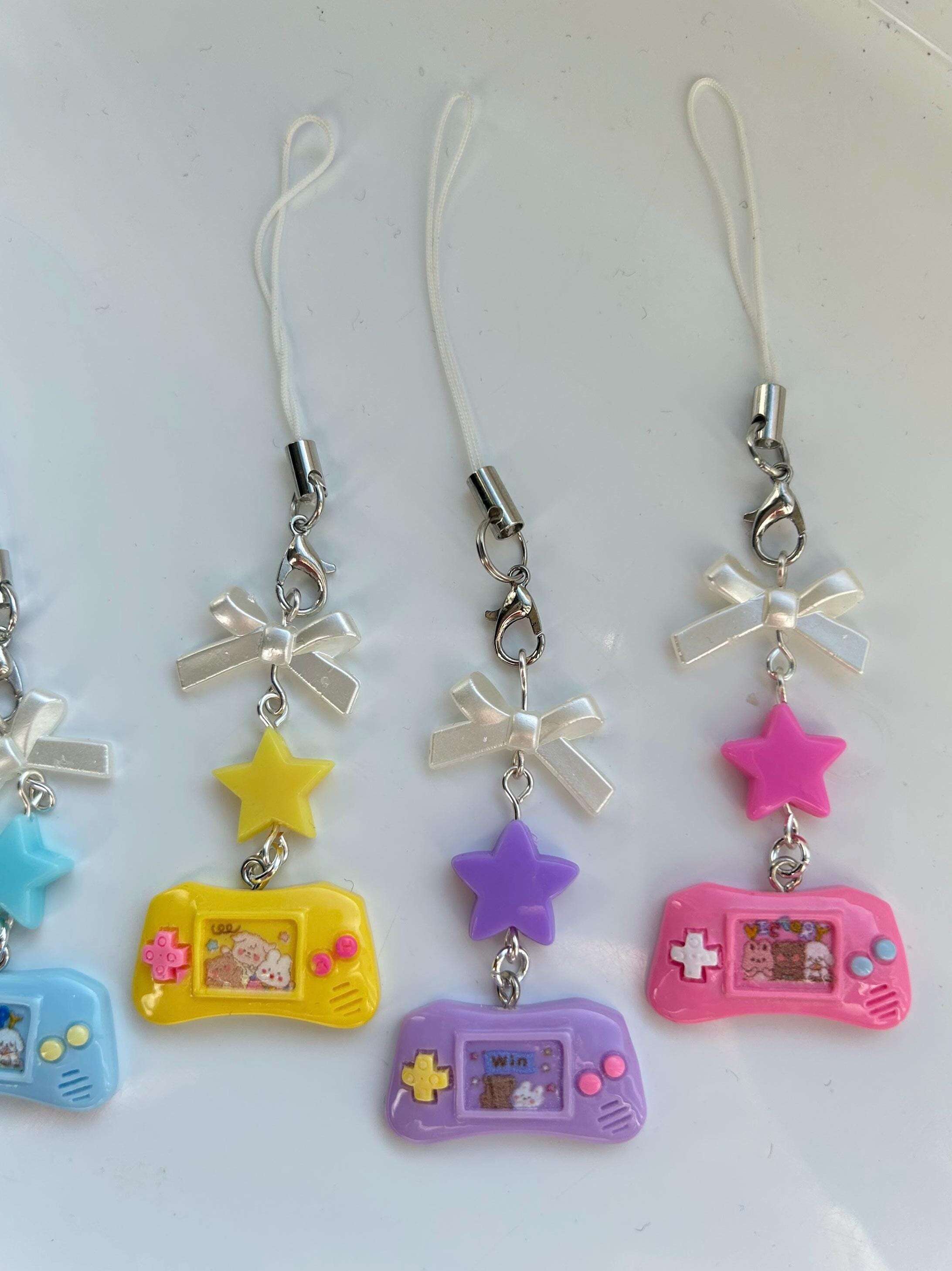 HANDMADE Cute Retro Gamer Girl Console Phone Charms