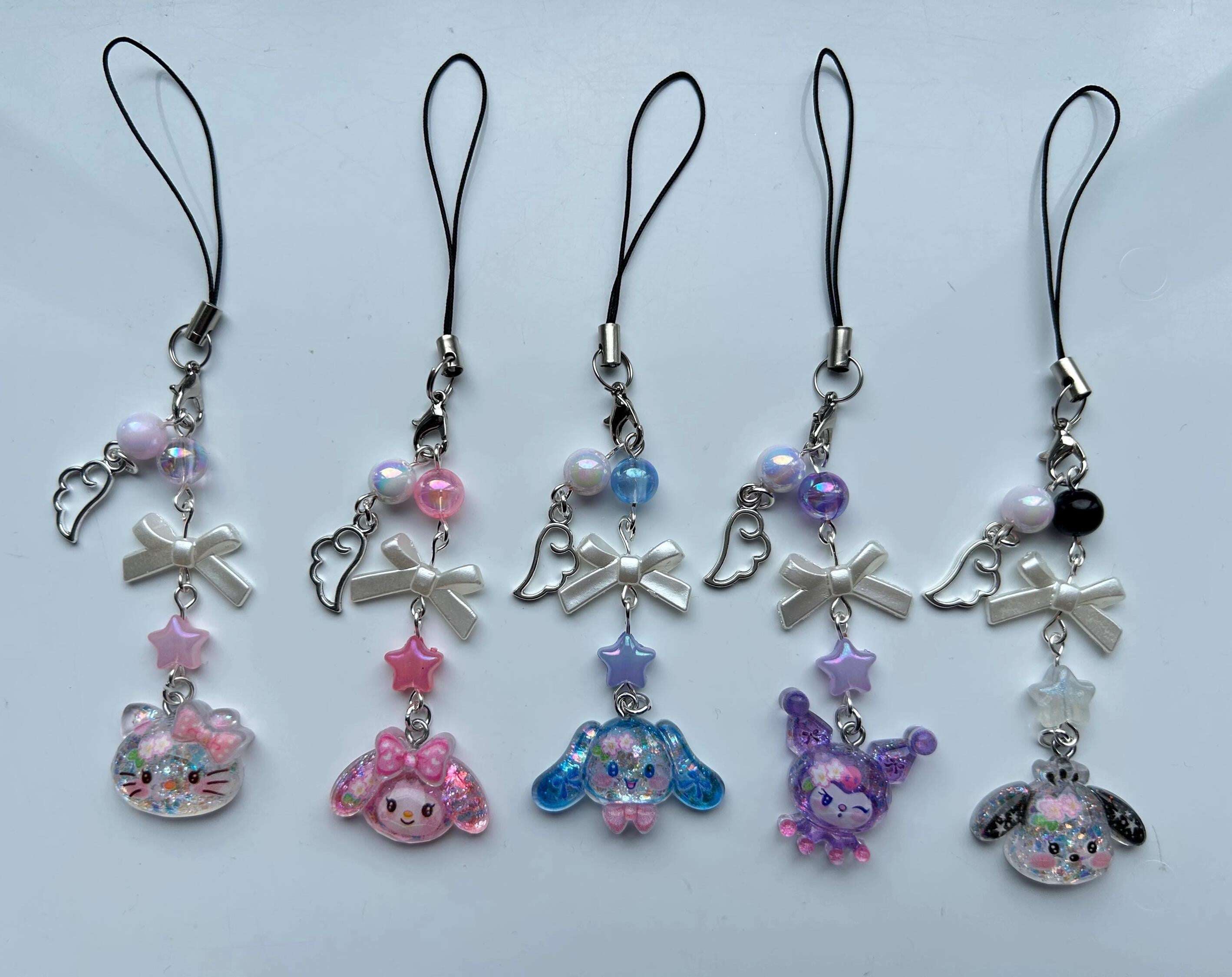 HANDMADE Cute Sanrio Themed Sparkle Phone Charms