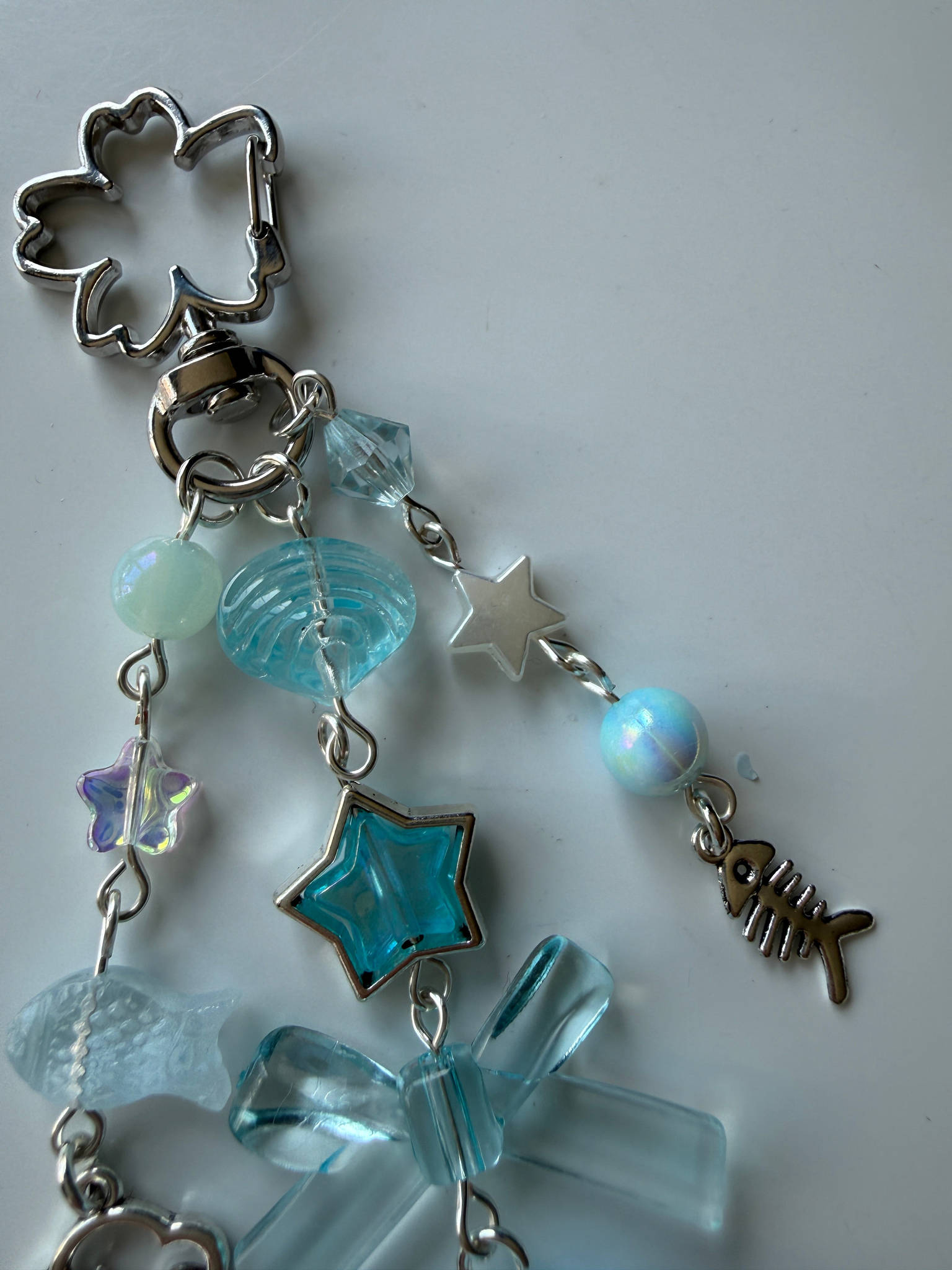 Bubbles the Blue Fish keychain | Chunky Ocean Collection | Fluffy Kawaii keychain Beadsbylillixx