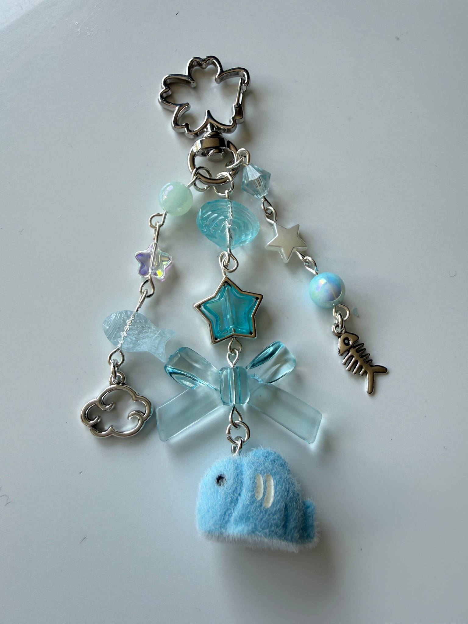 Bubbles the Blue Fish keychain | Chunky Ocean Collection | Fluffy Kawaii keychain Beadsbylillixx