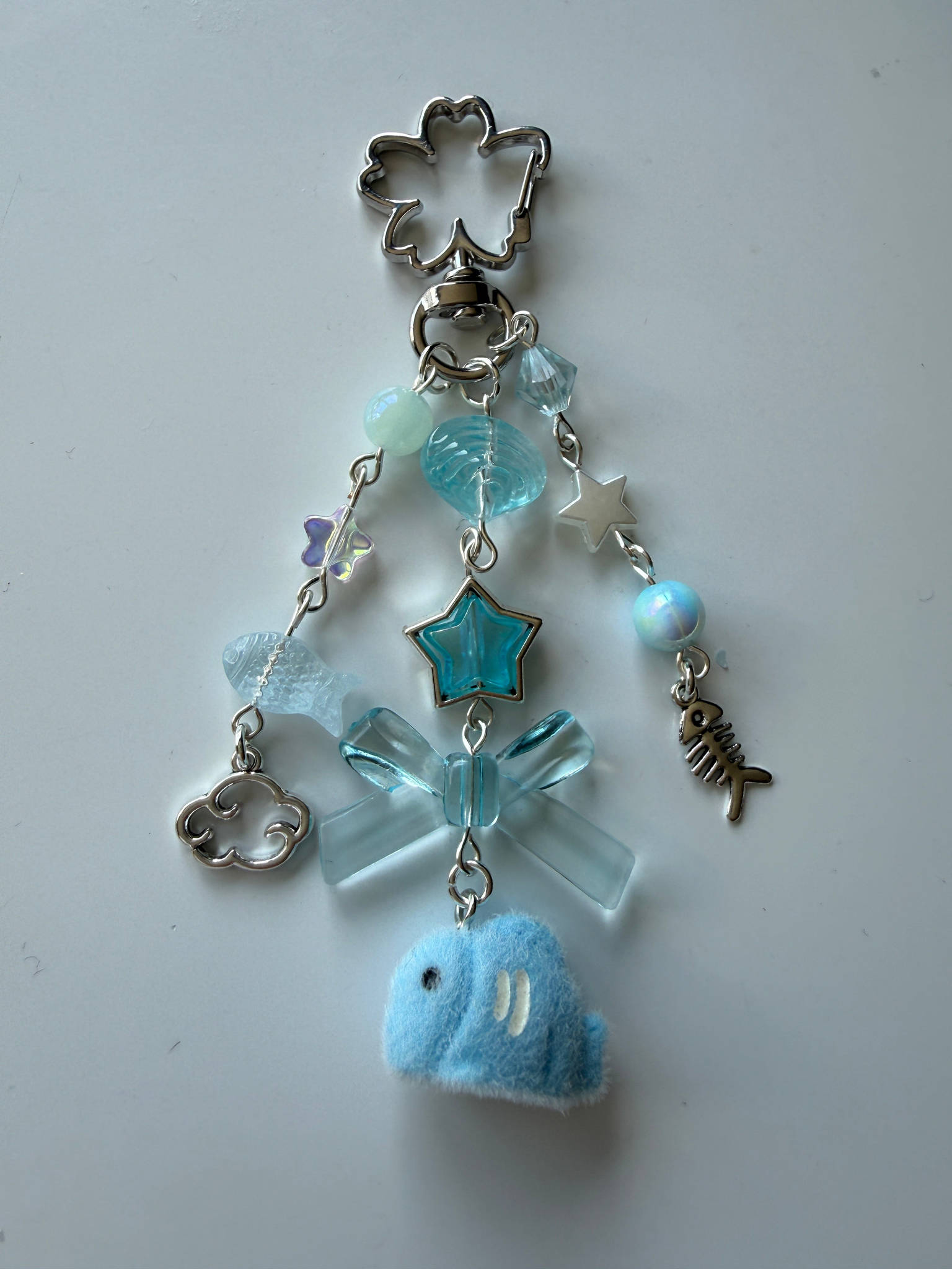 Bubbles the Blue Fish keychain | Chunky Ocean Collection | Fluffy Kawaii keychain Beadsbylillixx