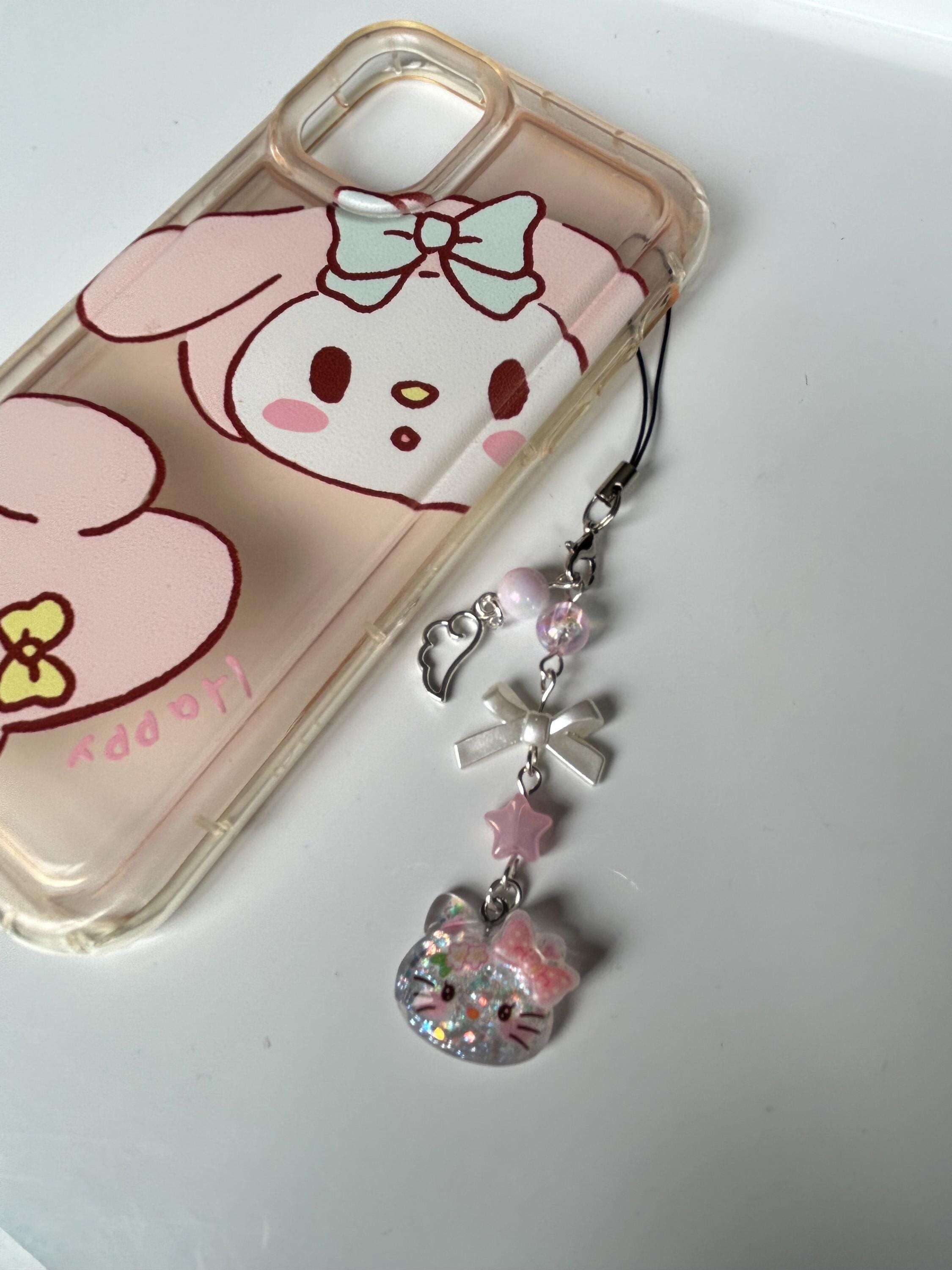 HANDMADE Cute Sanrio Themed Sparkle Phone Charms Hello Kitty