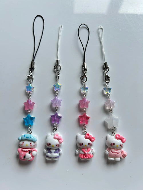 HANDMADE Cute Hello Kitty Inspired Phone Charms - Beadsbylillixx
