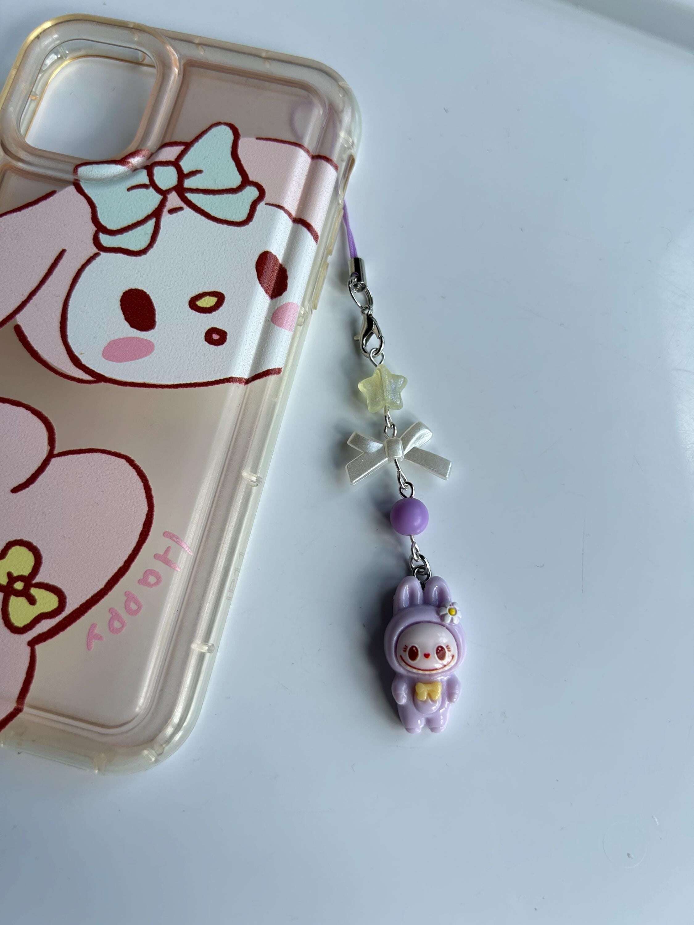 HANDMADE Cute Monsters Themed Phone Charm Purple