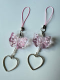 Coquette Pink Bow Phone Charm – Pearl Heart Beadsbylillixx