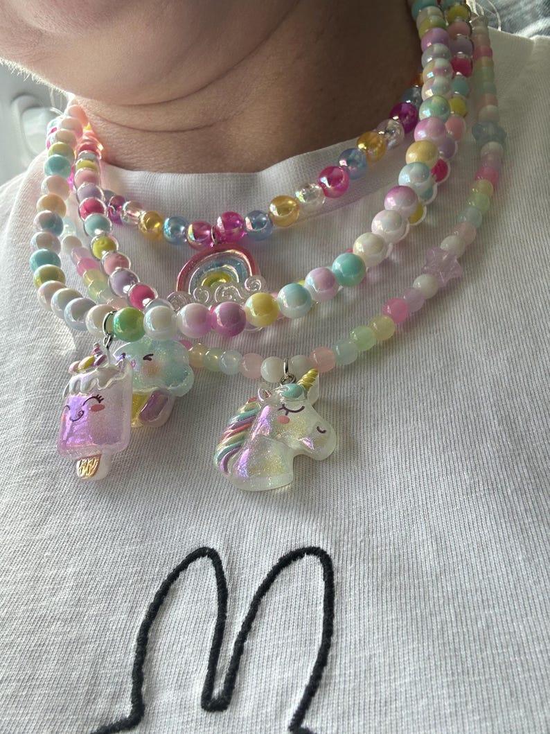Cute Handmade Kawaii Pastel necklaces, acrylic beads, cute core, beaded jewelry Beadsbylillixx