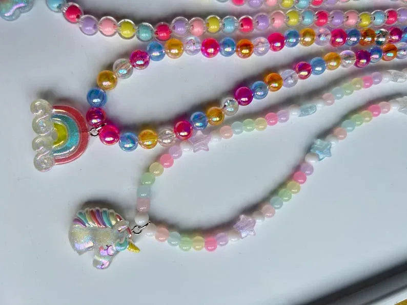 Cute Handmade Kawaii Pastel necklaces, acrylic beads, cute core, beaded jewelry Beadsbylillixx