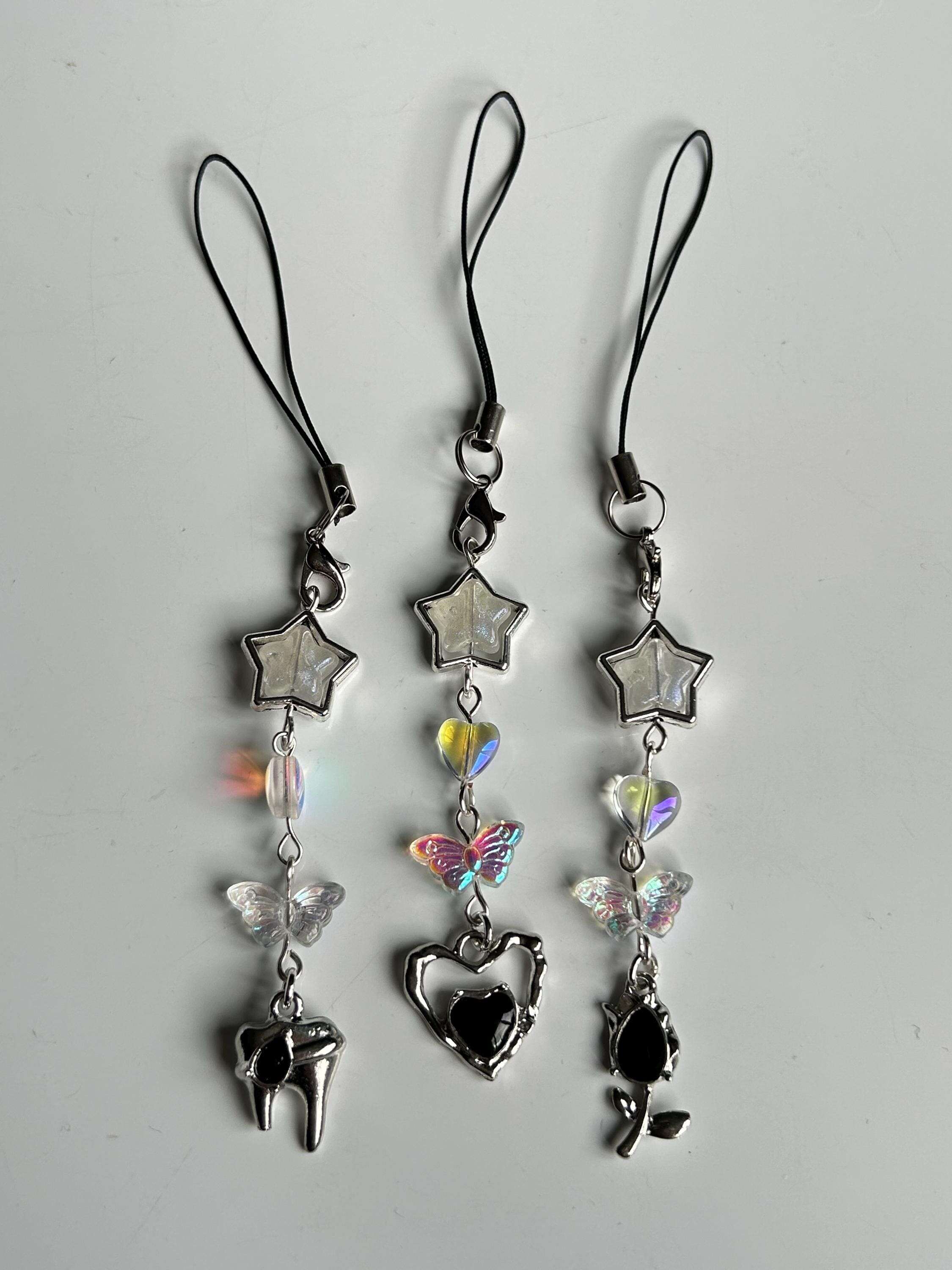 HANDMADE Cute Whimsical Black Phone Charms