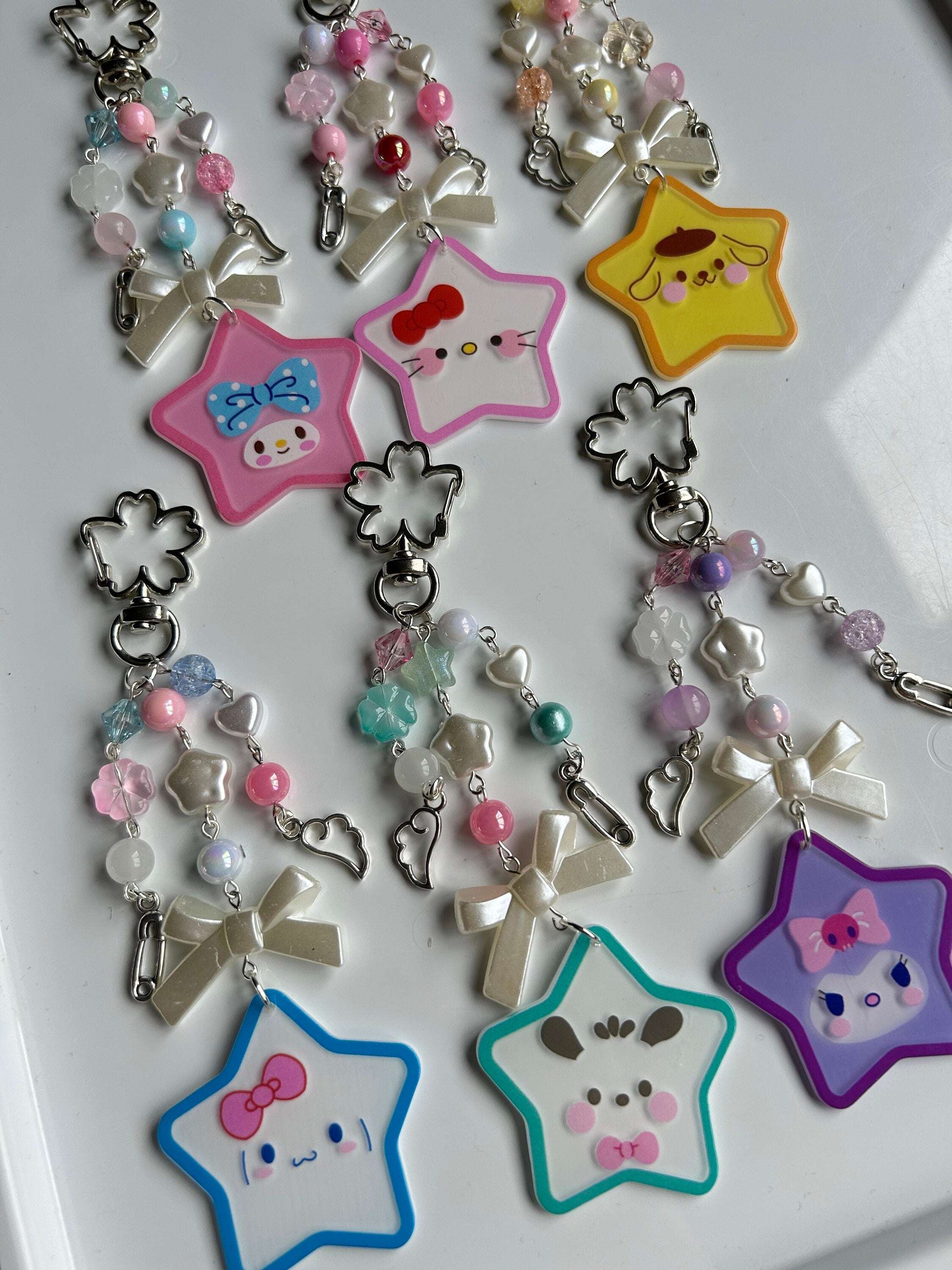 Super Cute Handmade Kawaii Sanrio Inspired Stars Keychains