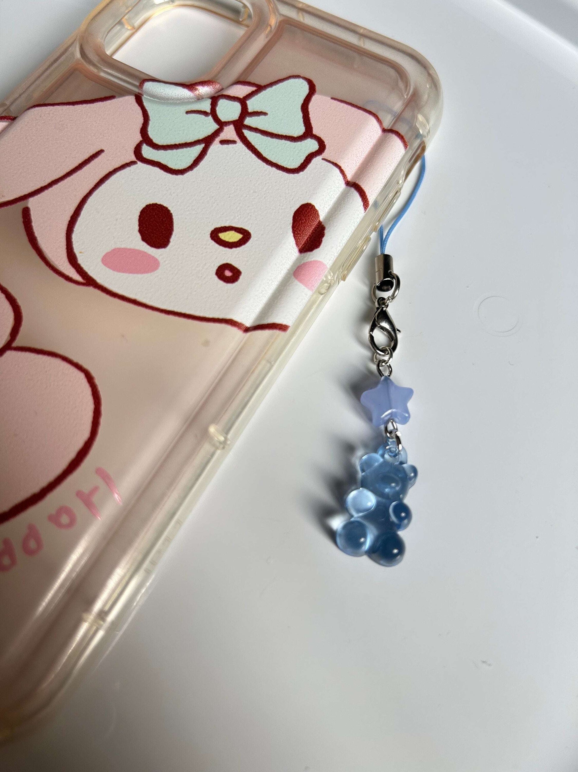 HANDMADE Kawaii Cute Gummy Bear Phone Charms Blue