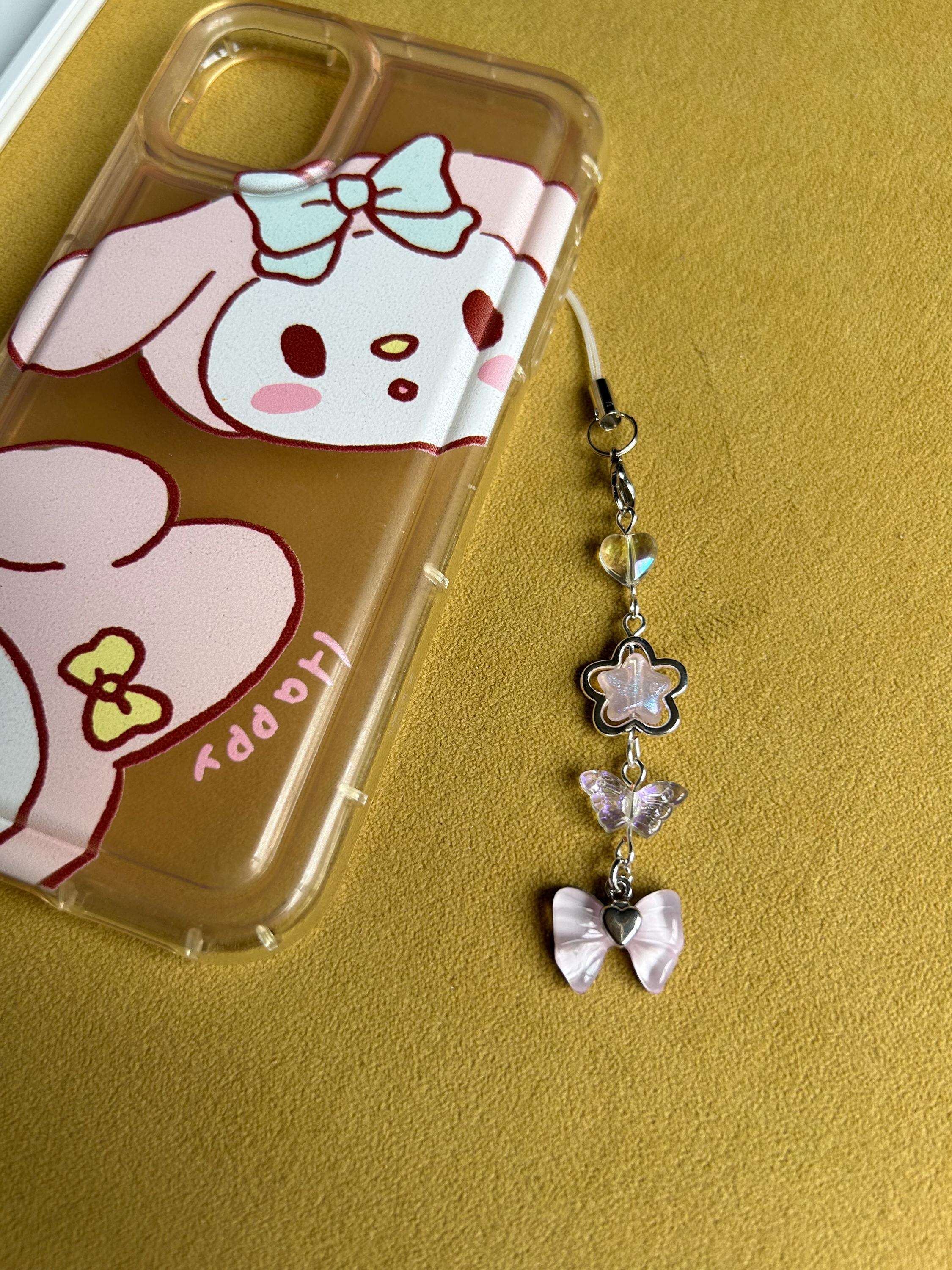 HANDMADE Cute Coquette Bow Phone Charms Pale Purple