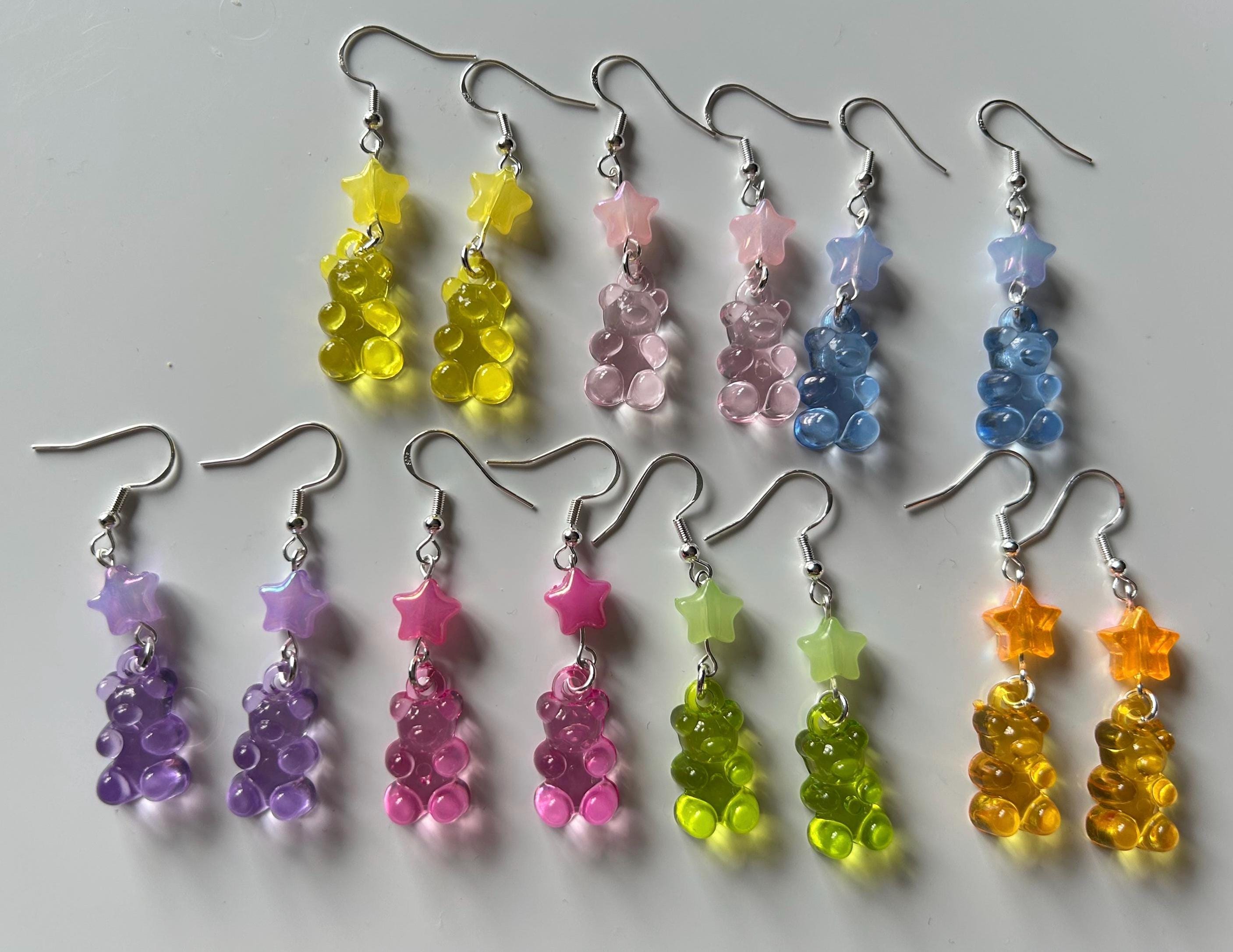 Handmade Cute Gummy Bear Inspired Sterling Silver Earrings
