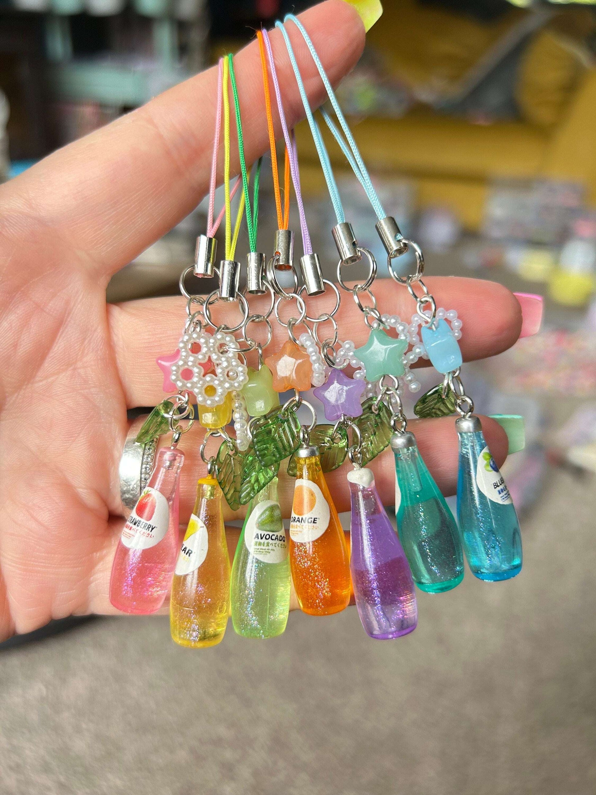 HANDMADE Kawaii Cute Soda Bottle Phone Charms