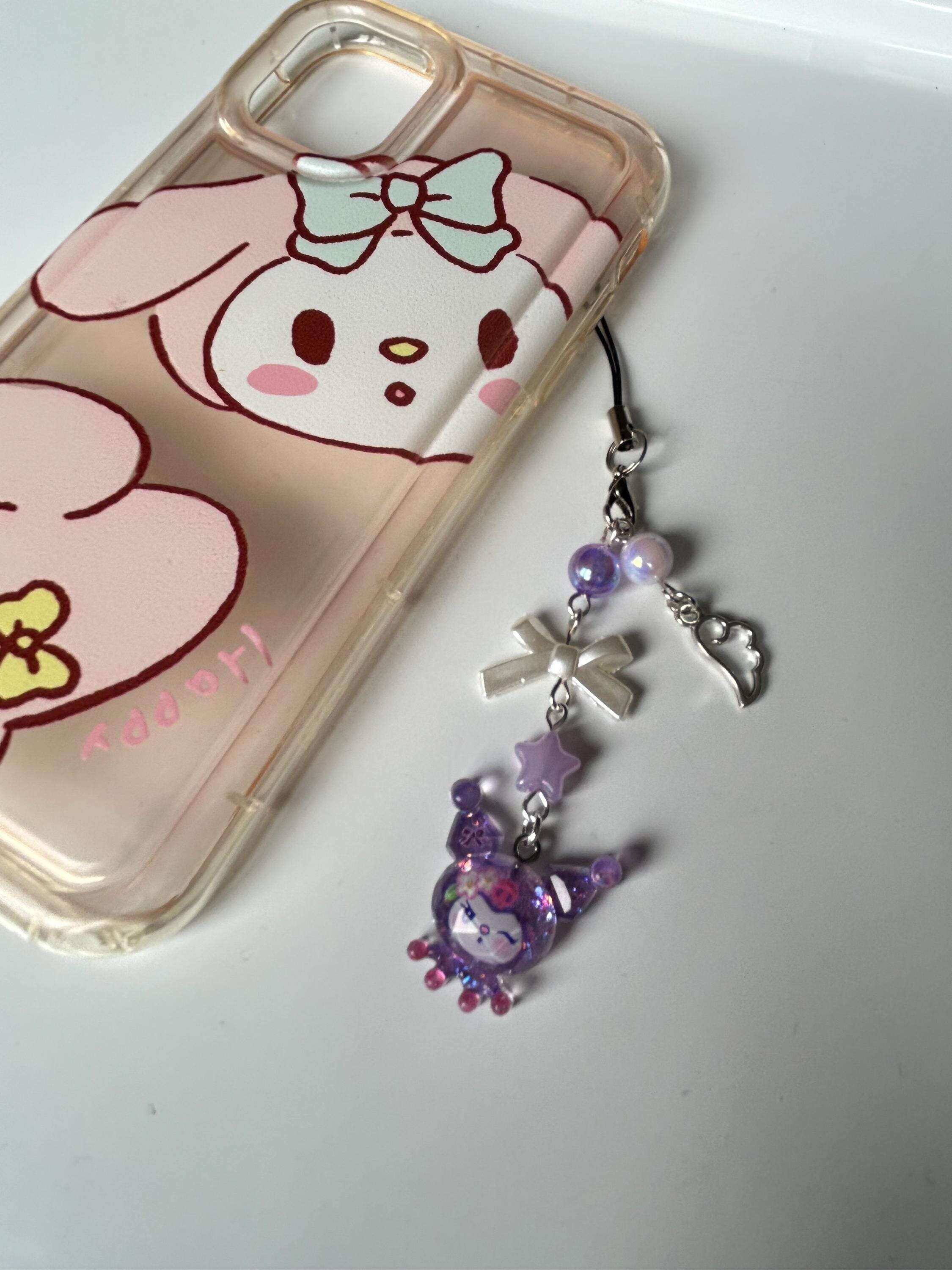 HANDMADE Cute Sanrio Themed Sparkle Phone Charms Kuromi