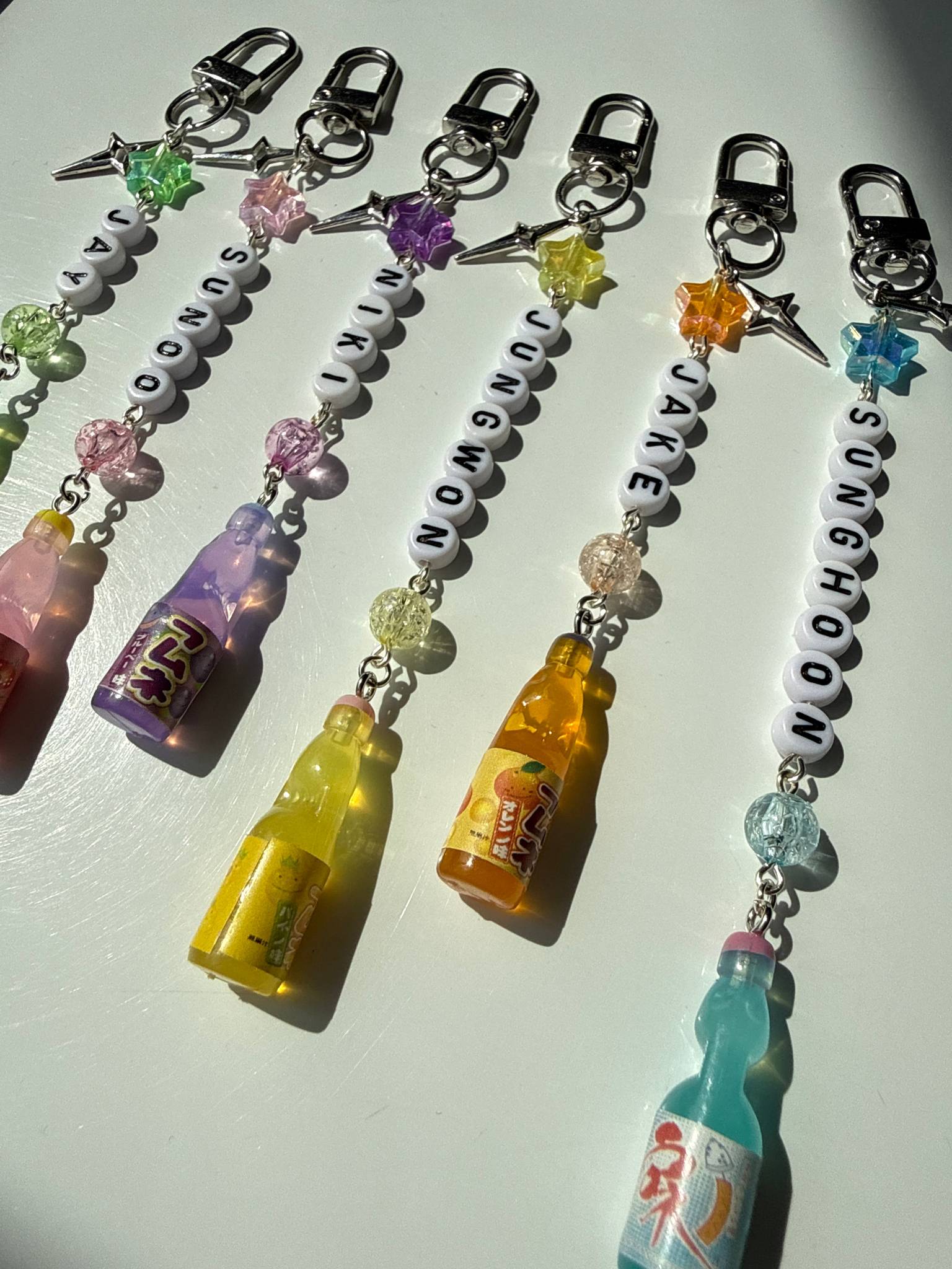 ENHYPEN Ramune Name Keychain – Fan Made K-Pop Charm Beadsbylillixx