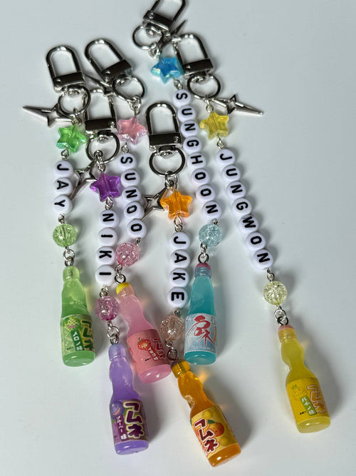 ENHYPEN Ramune Name Keychain – Fan Made K-Pop Charm Beadsbylillixx