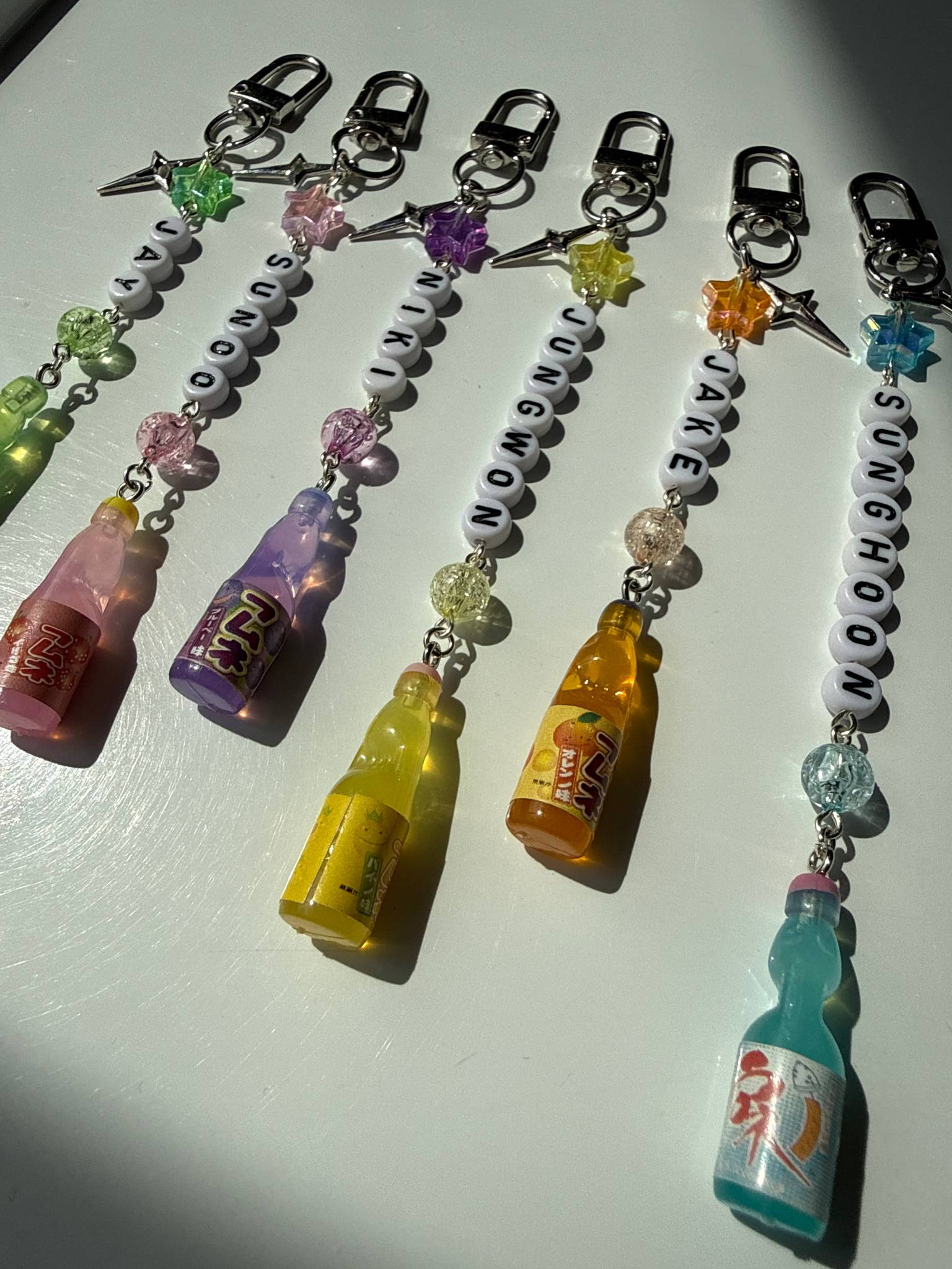 ENHYPEN Ramune Name Keychain – Fan Made K-Pop Charm Beadsbylillixx
