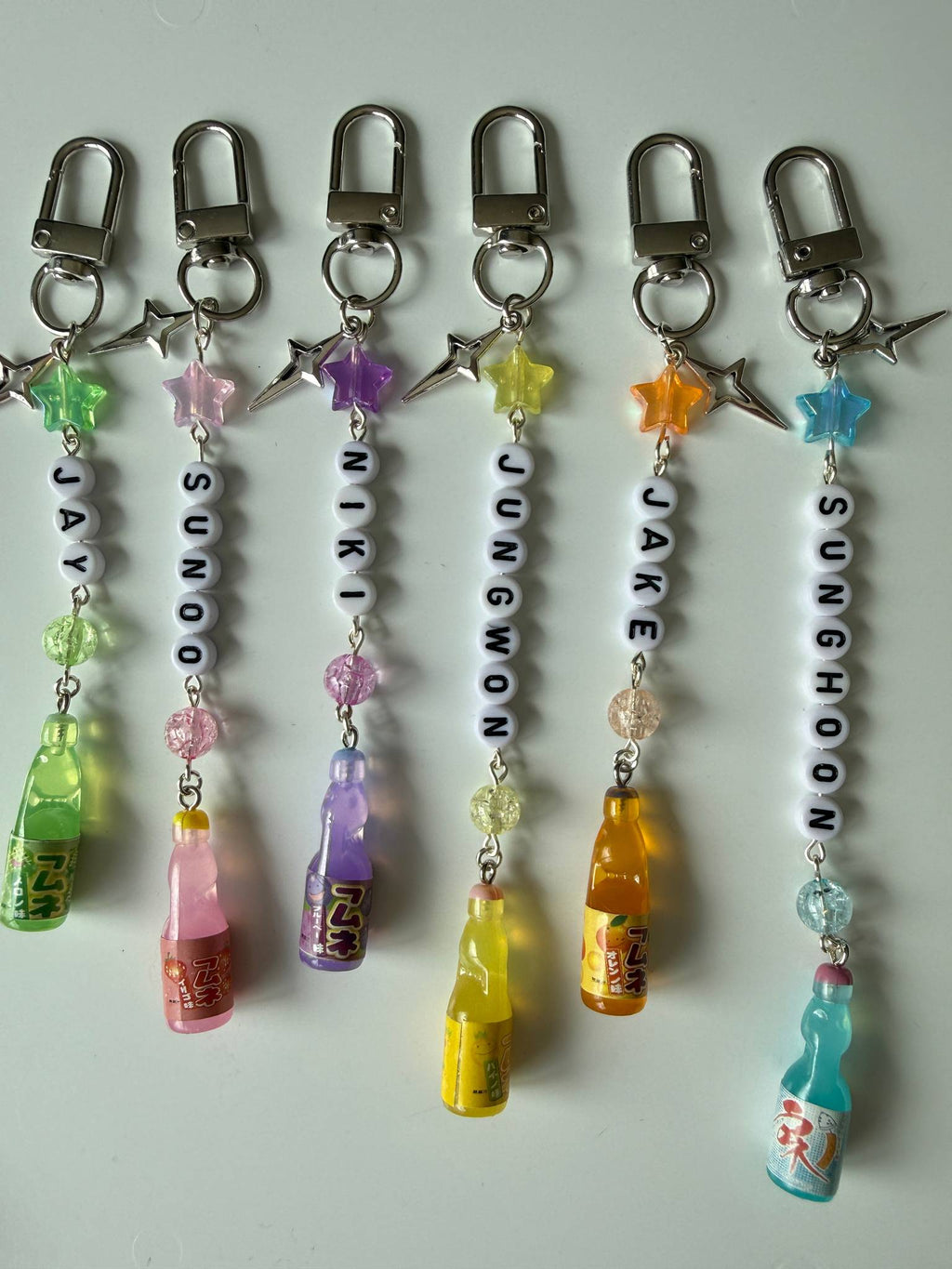 ENHYPEN Ramune Name Keychain – Fan Made K-Pop Charm Beadsbylillixx