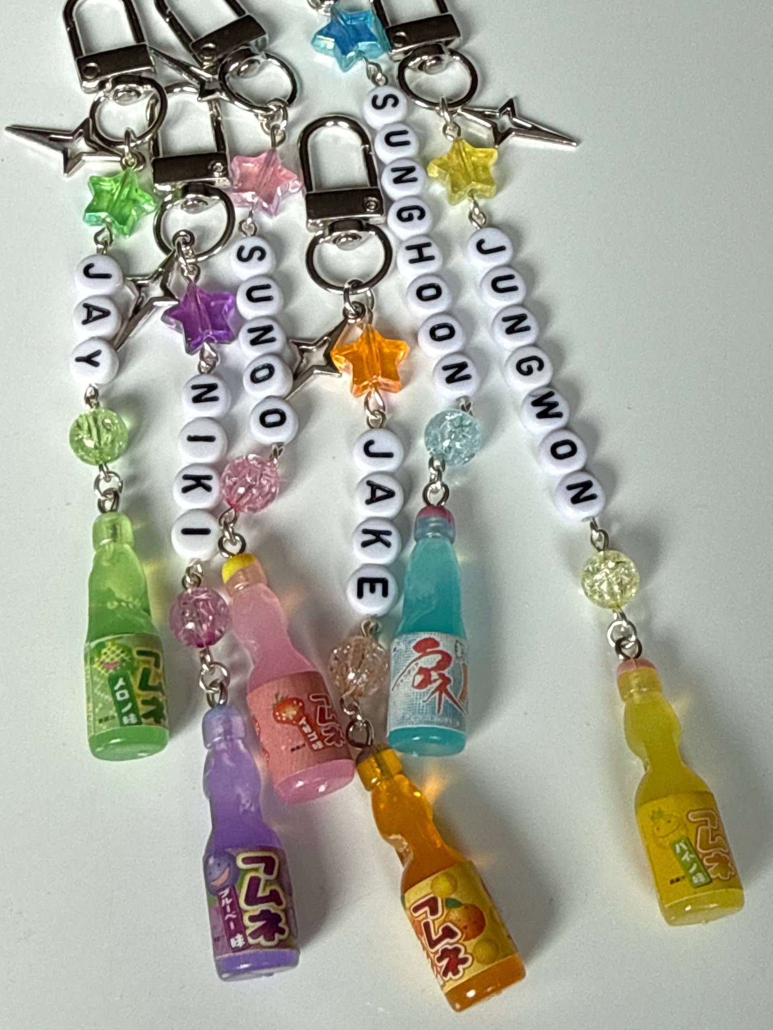 ENHYPEN Ramune Name Keychain – Fan Made K-Pop Charm Beadsbylillixx