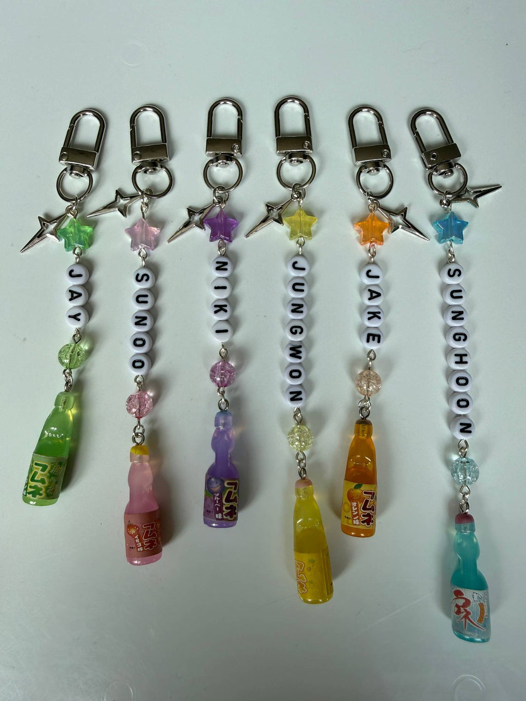 ENHYPEN Ramune Name Keychain – Fan Made K-Pop Charm Beadsbylillixx