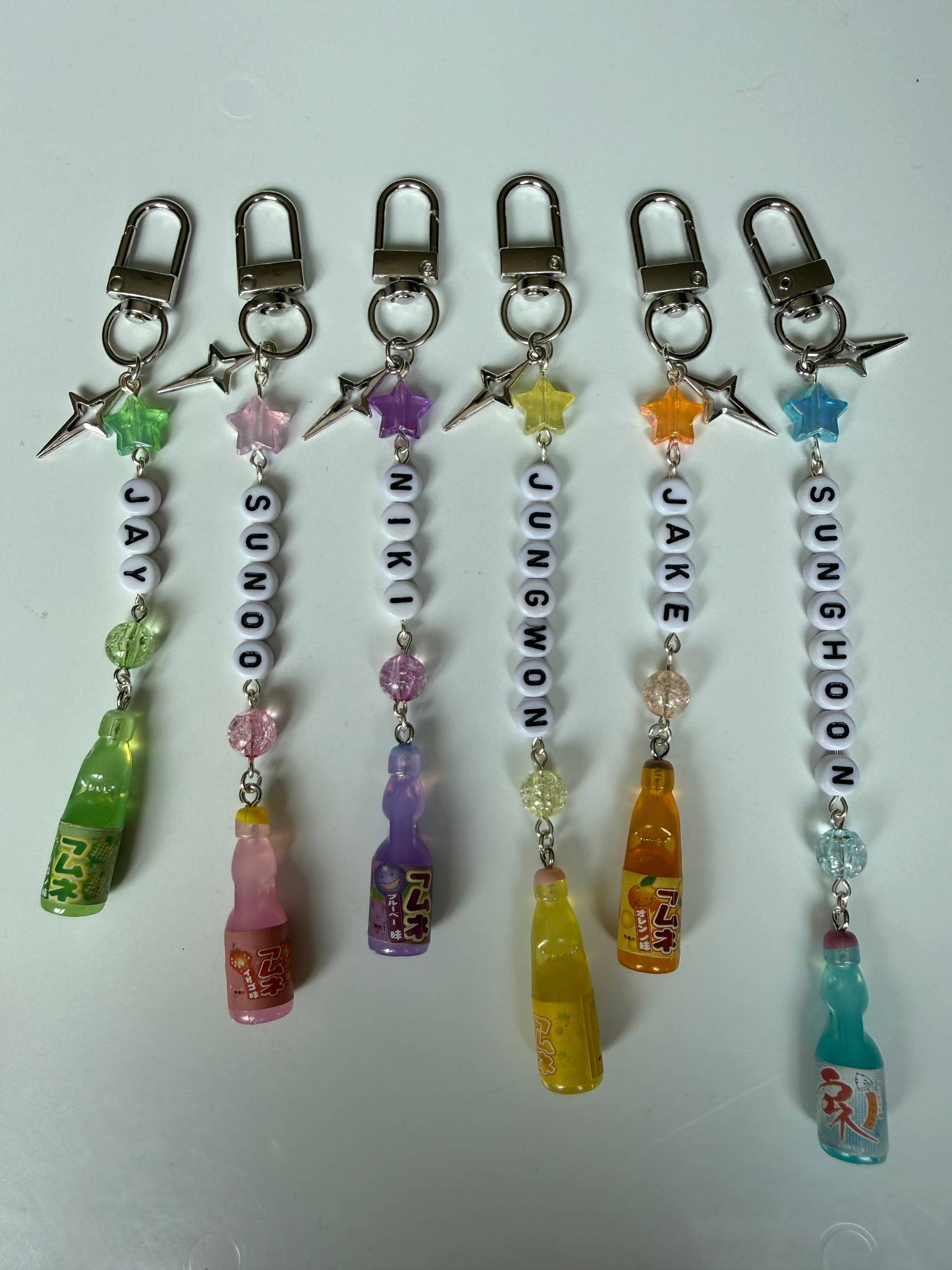 ENHYPEN Ramune Name Keychain – Fan Made K-Pop Charm Beadsbylillixx