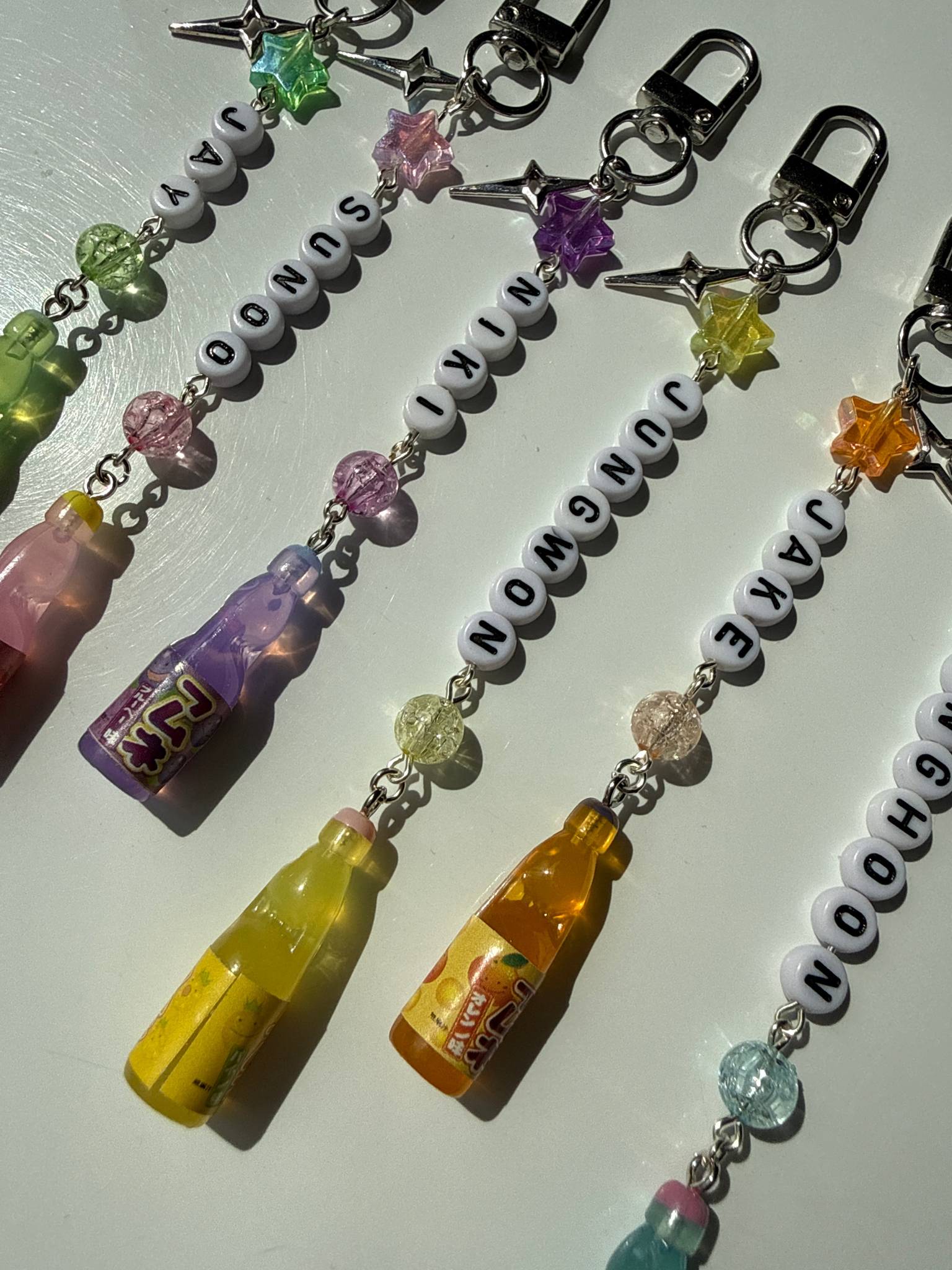 ENHYPEN Ramune Name Keychain – Fan Made K-Pop Charm Beadsbylillixx