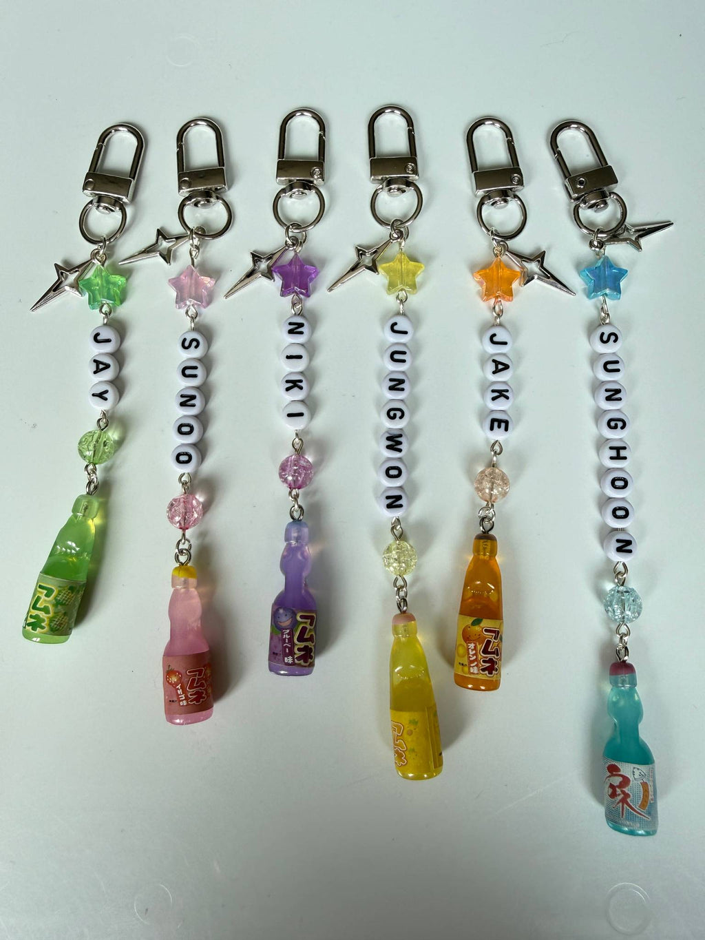 ENHYPEN Ramune Name Keychain – Fan Made K-Pop Charm Beadsbylillixx
