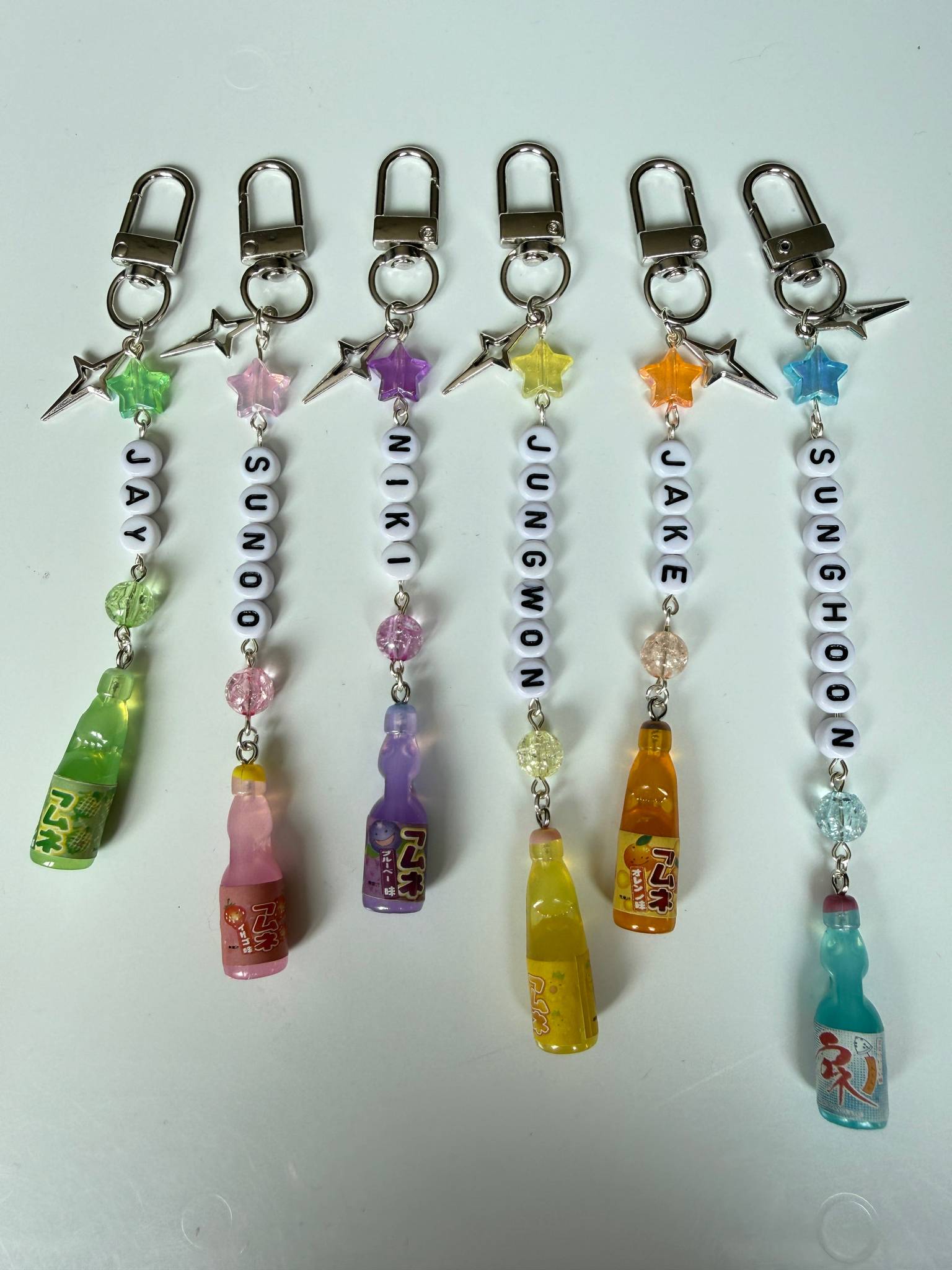 ENHYPEN Ramune Name Keychain – Fan Made K-Pop Charm Beadsbylillixx