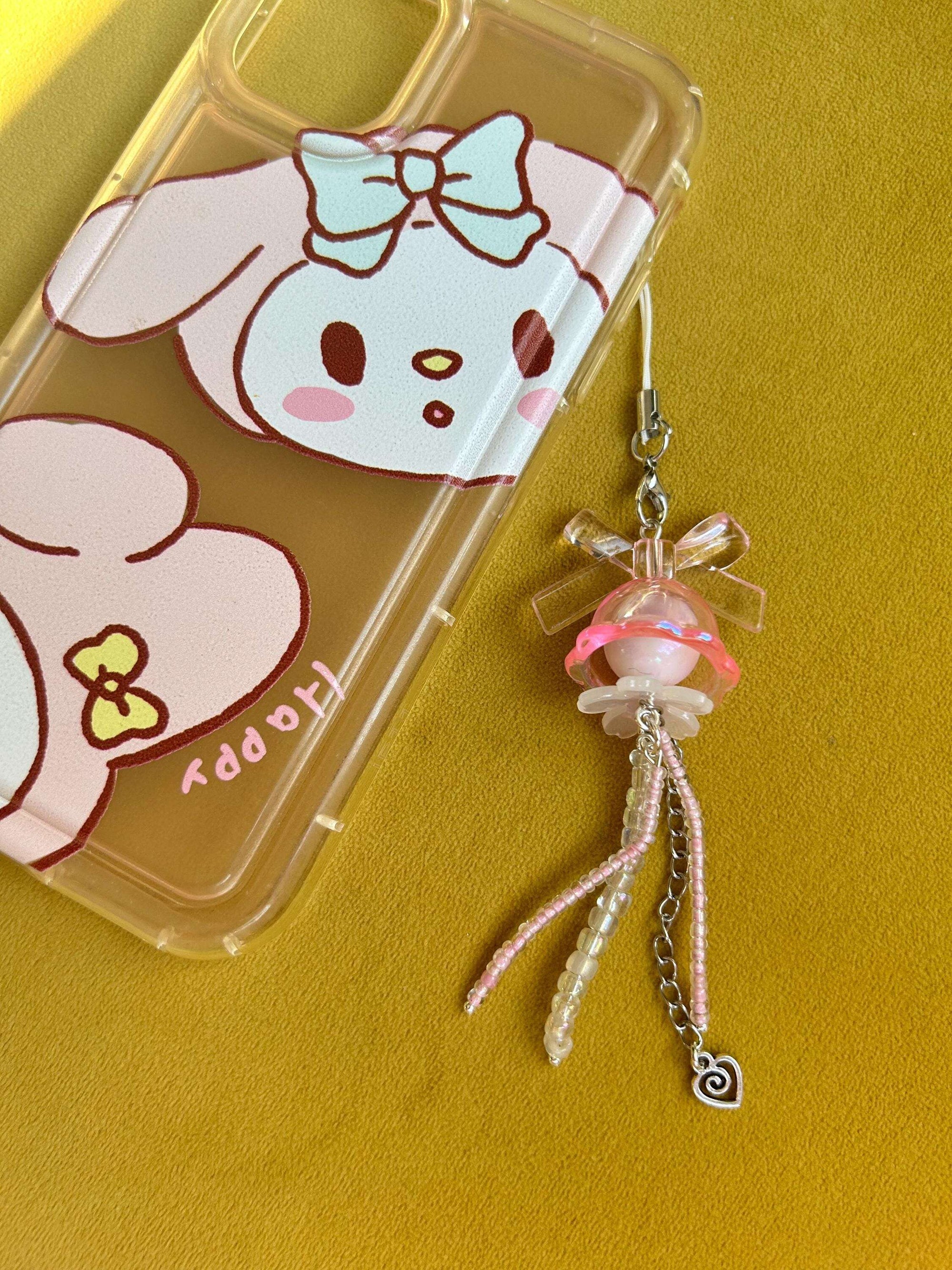 HANDMADE Cute Pastel Bow Jellyfish Phone Charms Fairy Dust