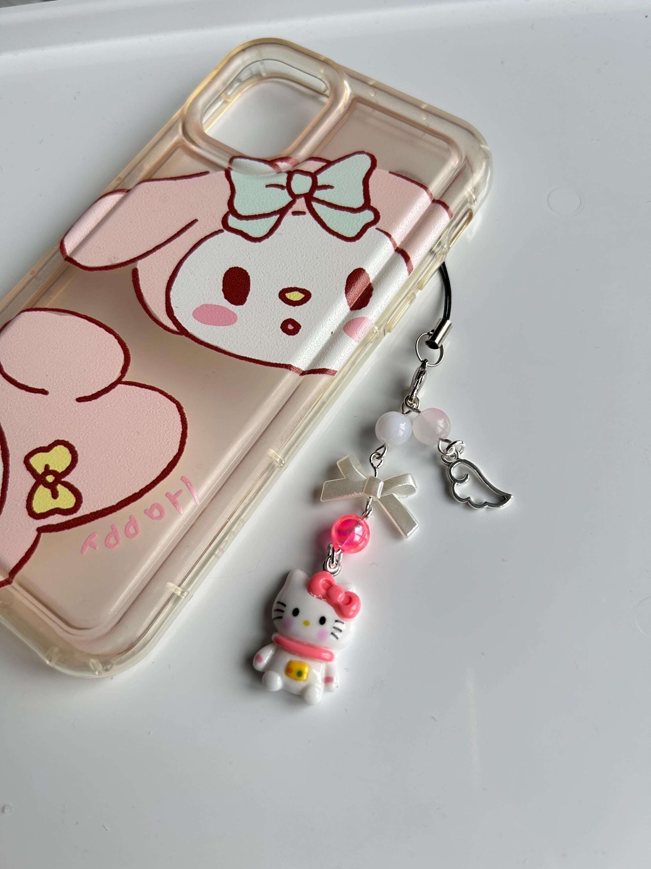 HANDMADE Cute Sanrio Themed Pochacco HK and My Melody Phone Charms Lucky Kitty
