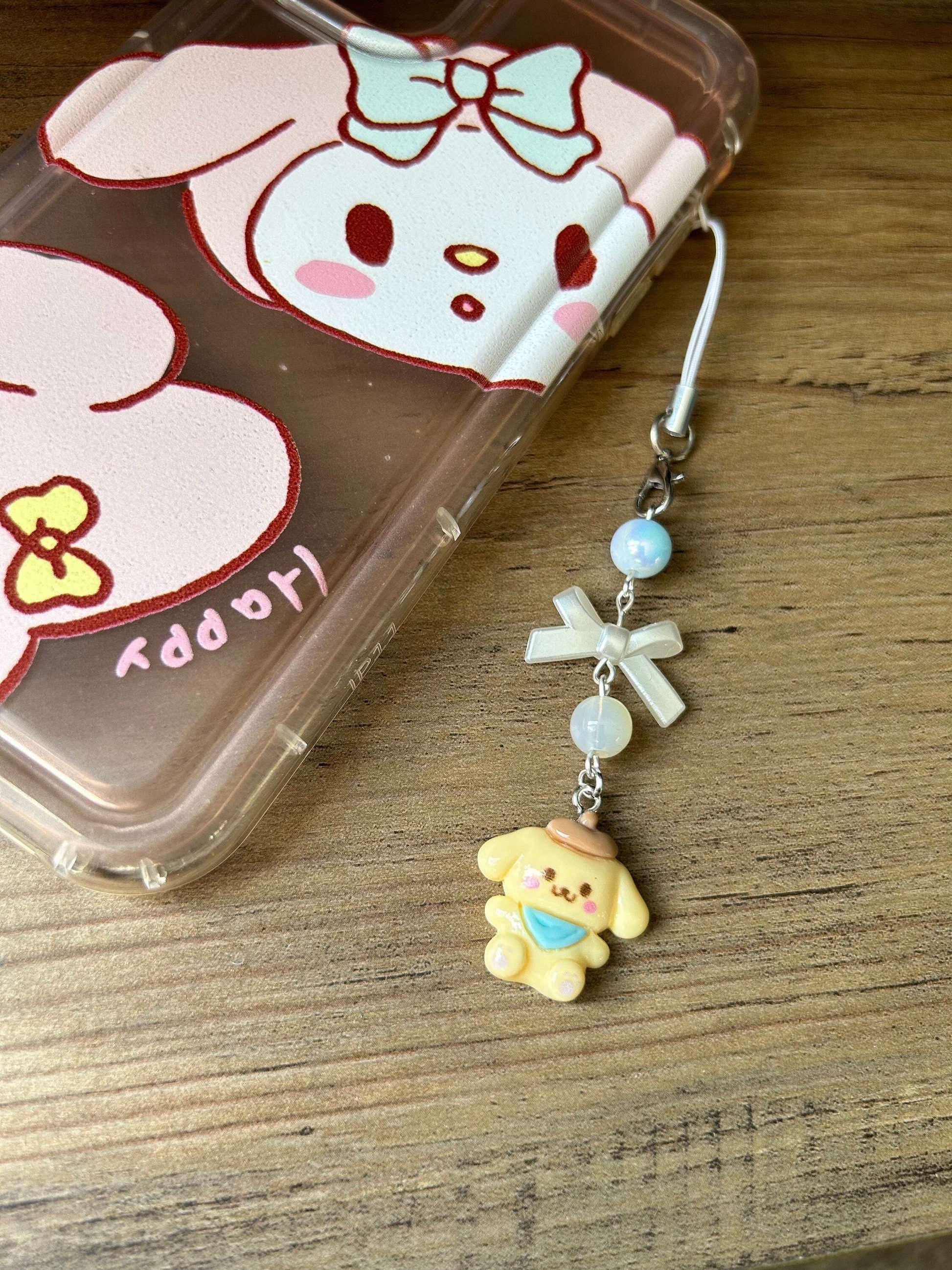 HANDMADE Cute Sanrio Inspired Bow Phone Charms Pompom