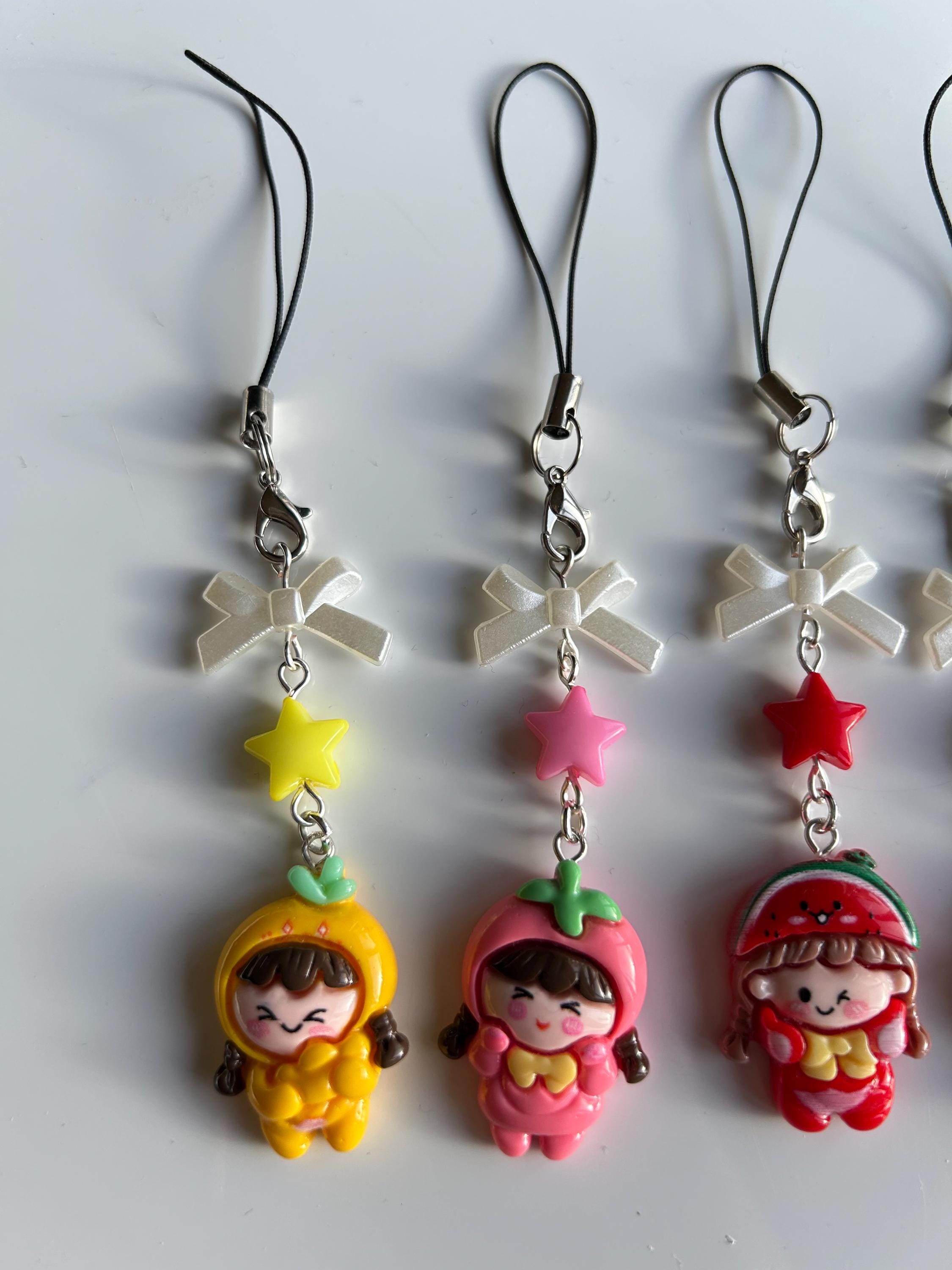 HANDMADE Kawaii Cute Fruit Girl Phone Charms Pineapple