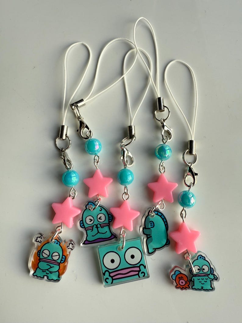 Handmade Acrylic Hangyodon Phone Charm Beadsbylillixx