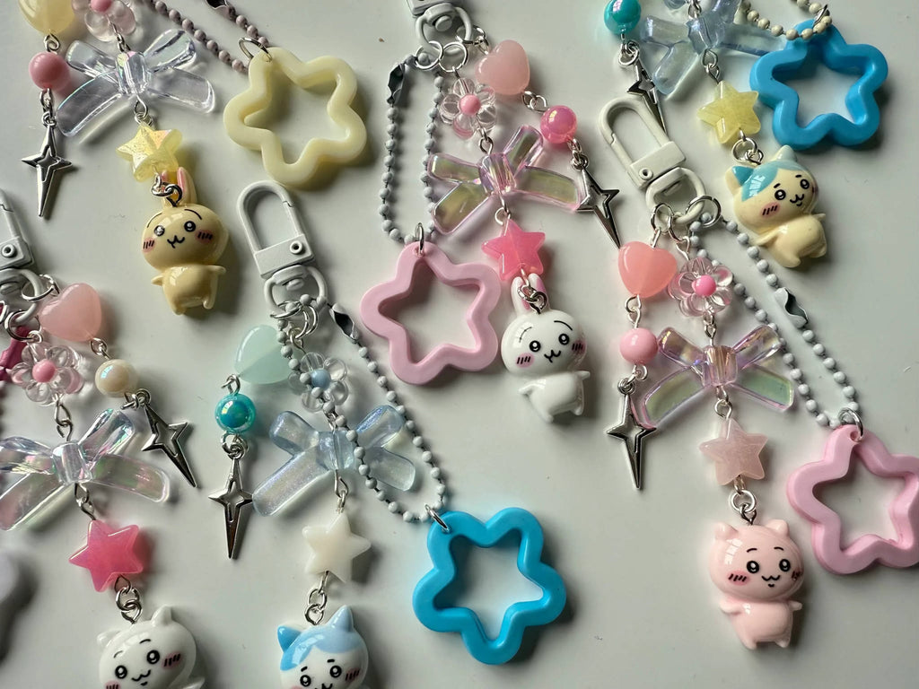Handmade Chiikawa Beaded Keychain: Kawaii Keychain Beadsbylillixx