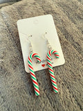 Handmade Christmas Candy Cane Earrings Sterling Silver Beadsbylillixx