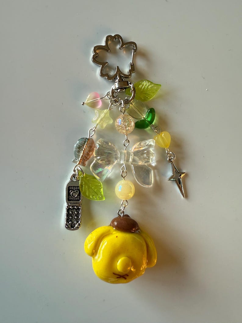 Handmade Clay Pompompurin inspired keychain Beadsbylillixx