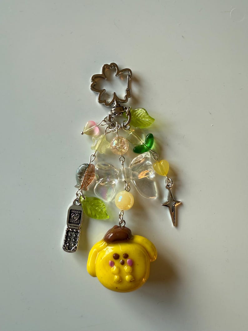 Handmade Clay Pompompurin inspired keychain Beadsbylillixx