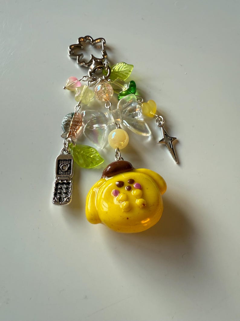 Handmade Clay Pompompurin inspired keychain Beadsbylillixx