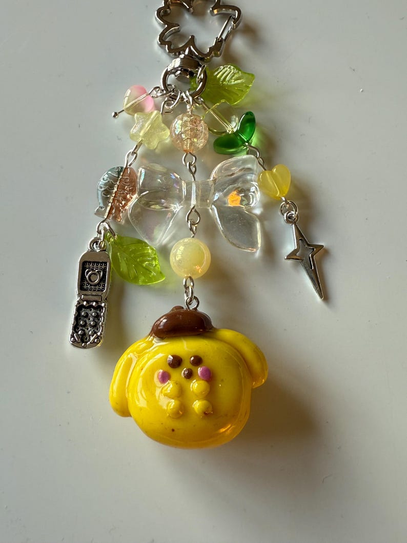 Handmade Clay Pompompurin inspired keychain Beadsbylillixx