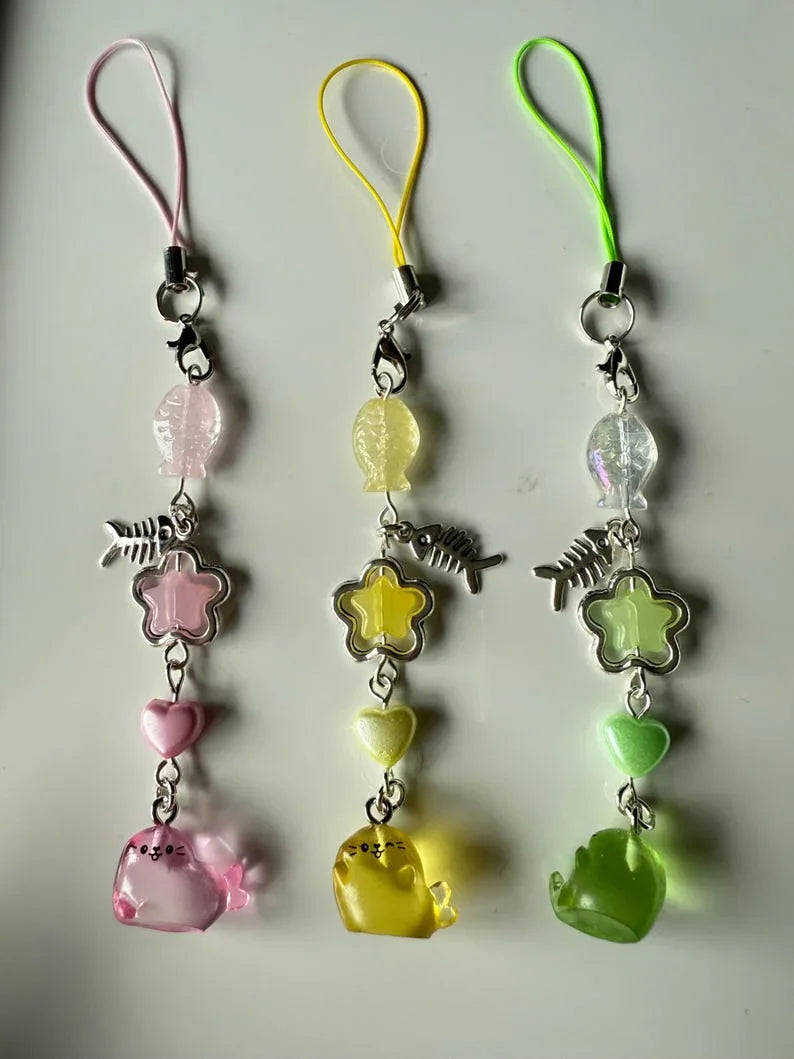Handmade Colourful Kawaii Seal Phone Charms Beadsbylillixx