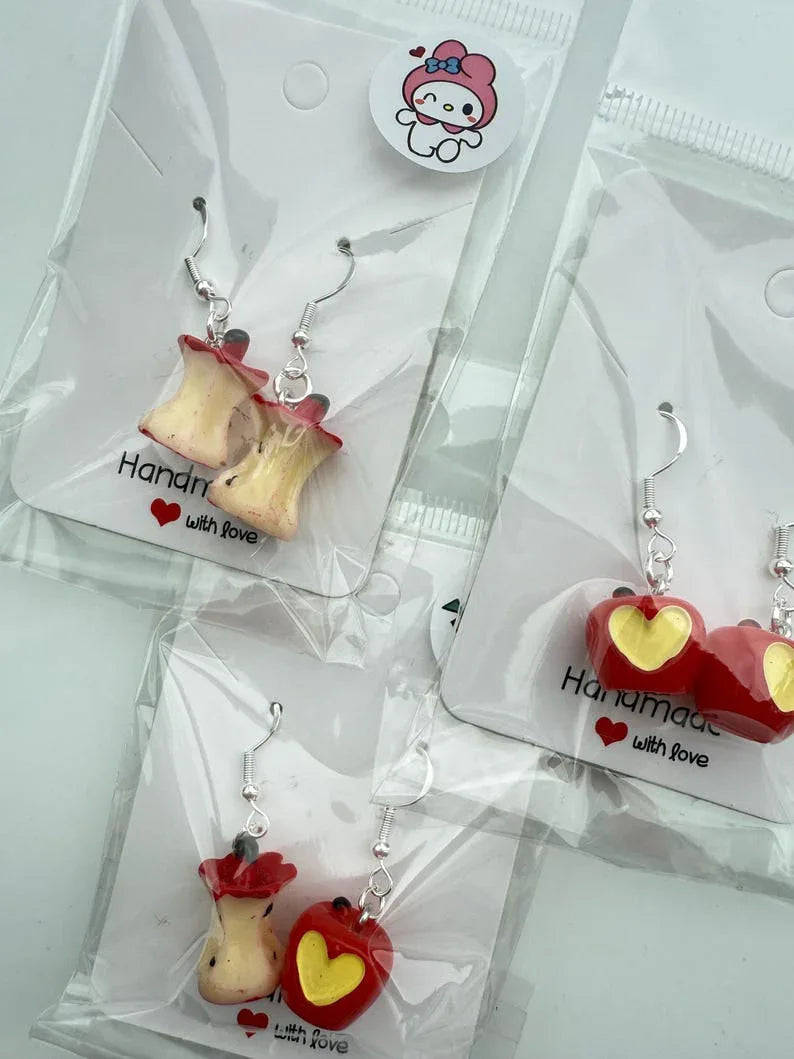 Handmade Cute Apple Sterling Silver Earrings Beadsbylillixx