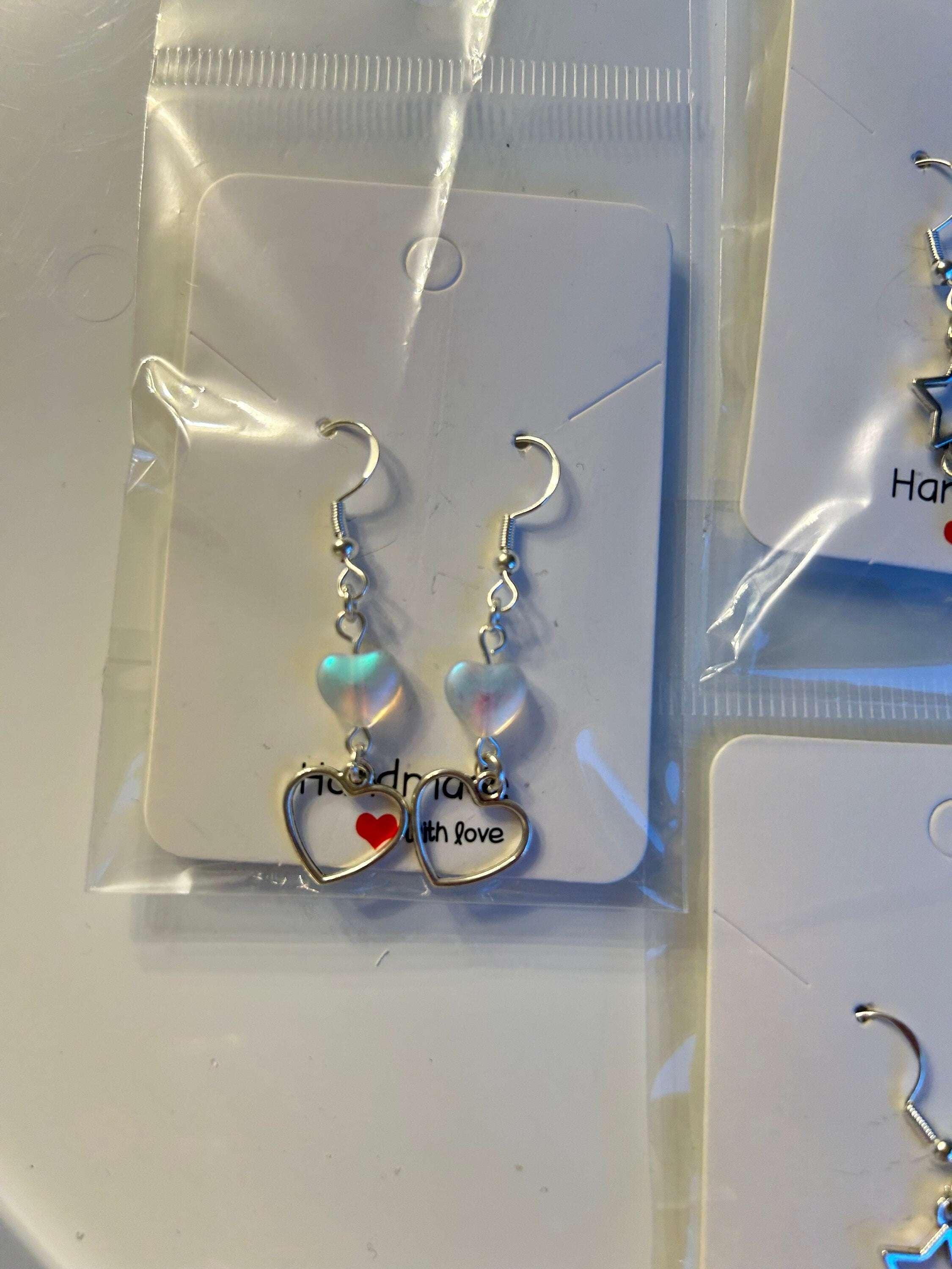 Handmade Cute Coquette Sterling Silver Clouds and Stars Earrings - Beadsbylillixx