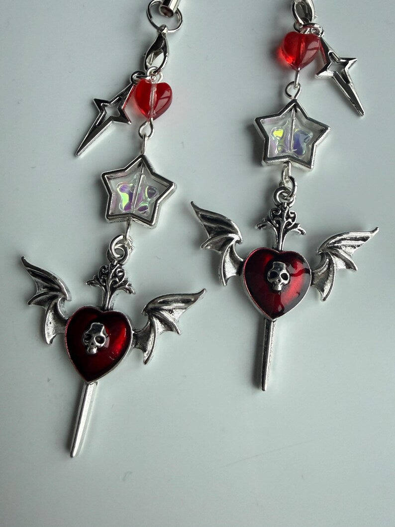 Handmade Cute Dark Gothic Phone Charm Beadsbylillixx