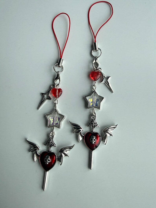 Handmade Cute Dark Gothic Phone Charm Beadsbylillixx